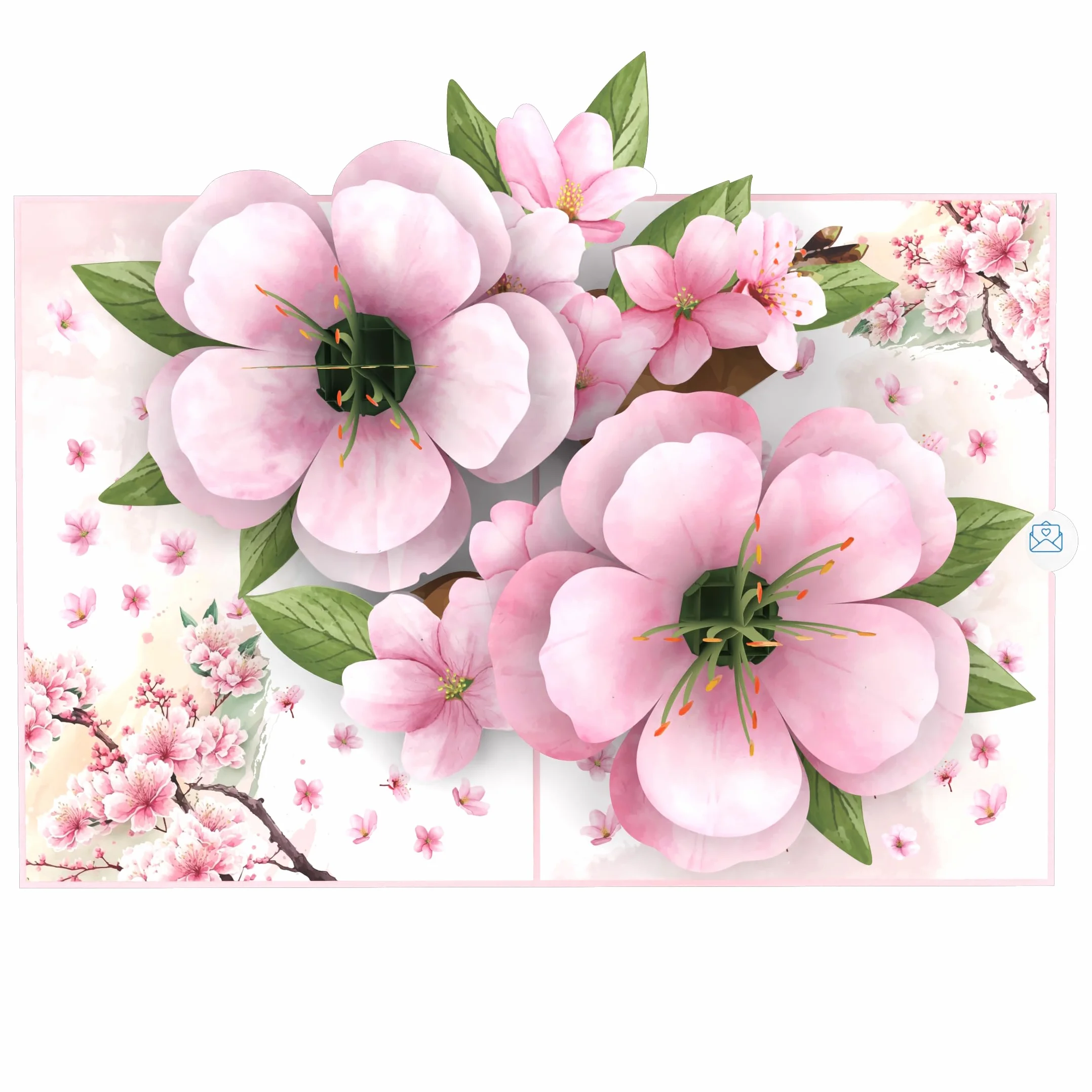 MOKIO® Biglietto Fiore Pop-Up Fiori di ciliegio giapponesi Biglietto regalo 3D Sakura