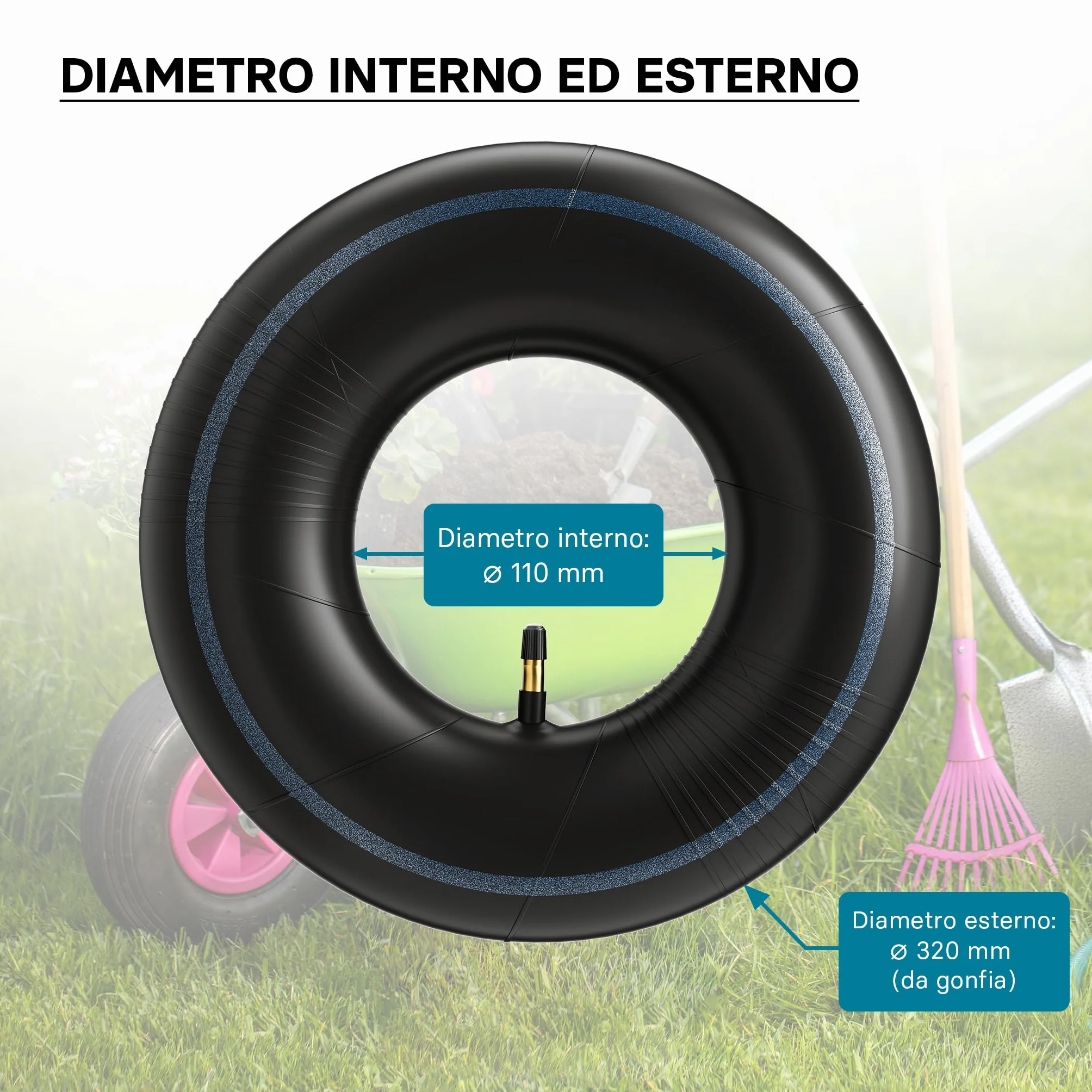 Camera d'aria per pneumatici trattorino rasaerba TR13 13x5.00-6