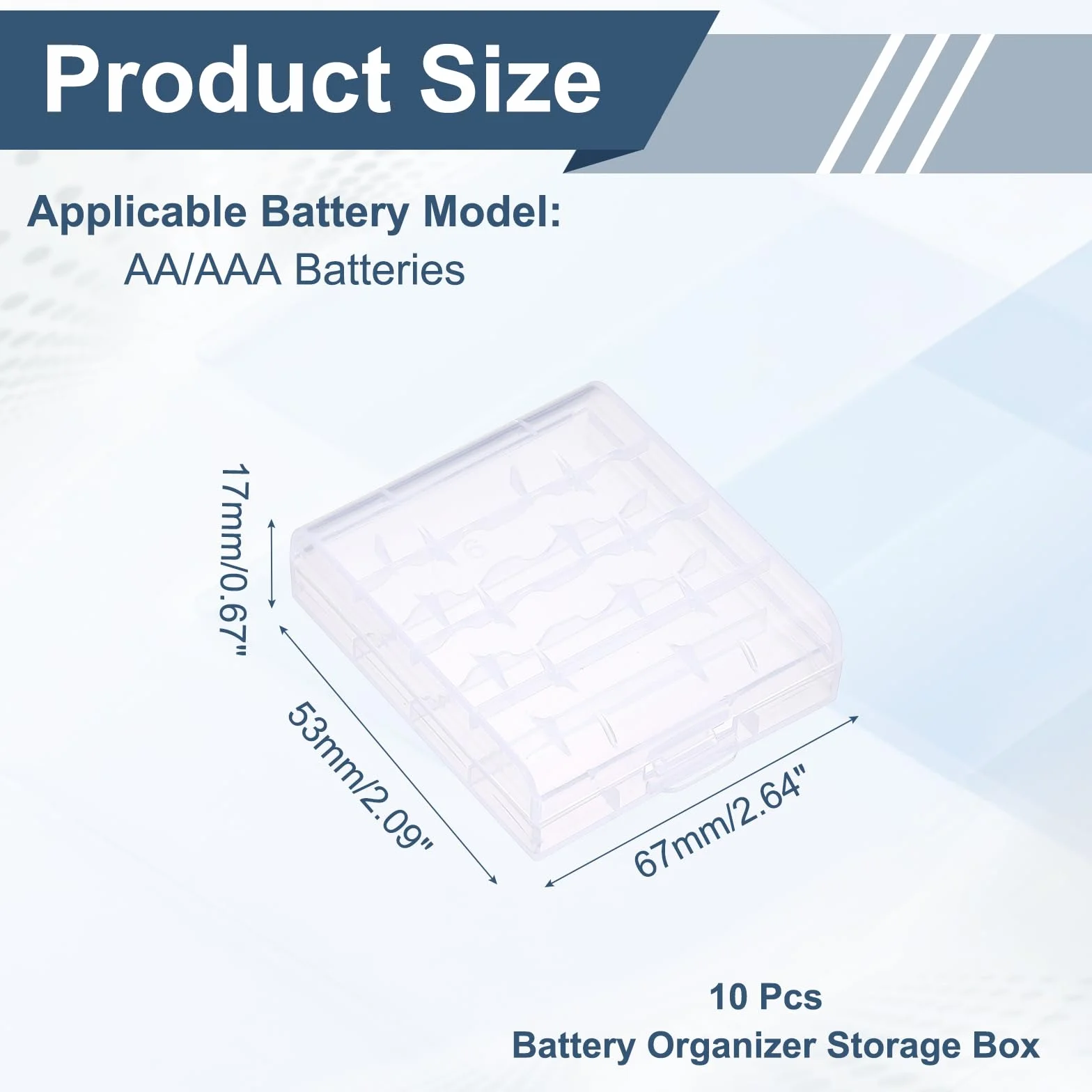 QUARKZMAN Porta Batterie Organizer Scatola Immagazzinaggio 4 x AA/AAA Custodia In Plastica Trasparente Confezione 10