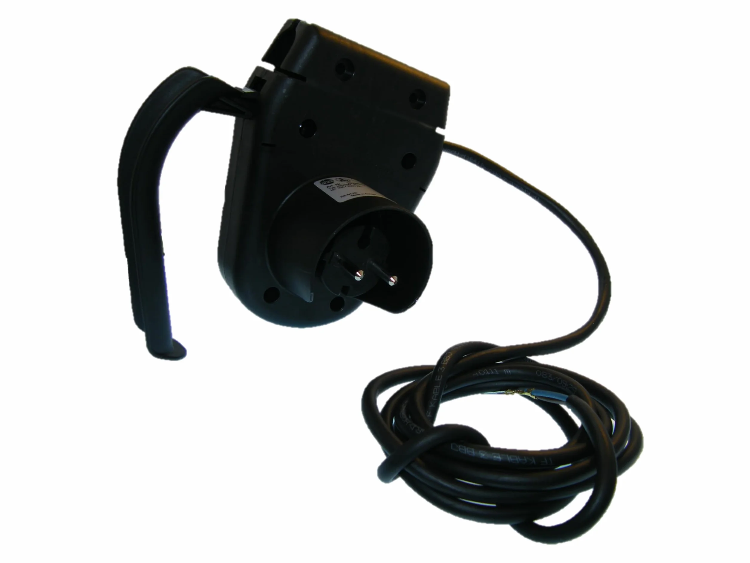VORAGA Tripus - Interruttore a spina per tosaerba, 250 V ~/16 A/IP44, leva monouso, colore: Nero