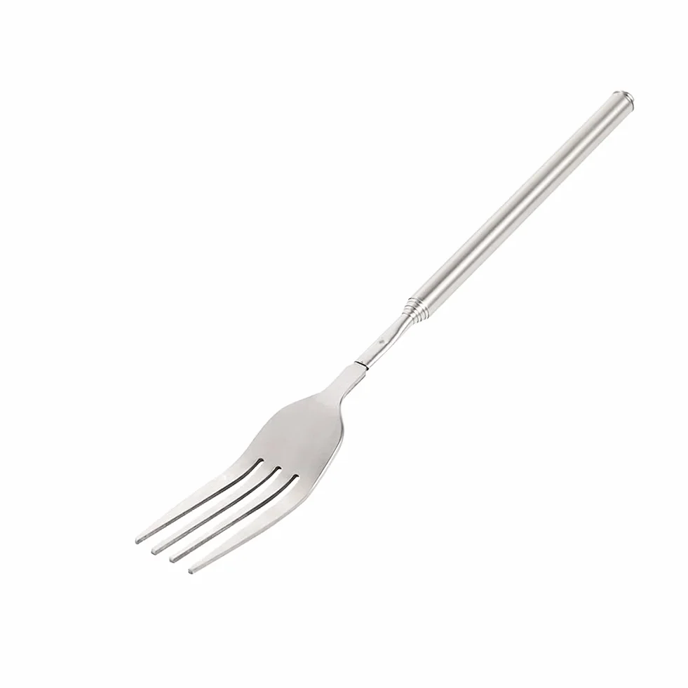 Forchetta telescopico, forchetta estensibile, posate a forchette, forchetta da barbecue lunga, forchette da cucina lunga in acciaio inox per cena dessert alla frutta (22,1-64,6 cm)