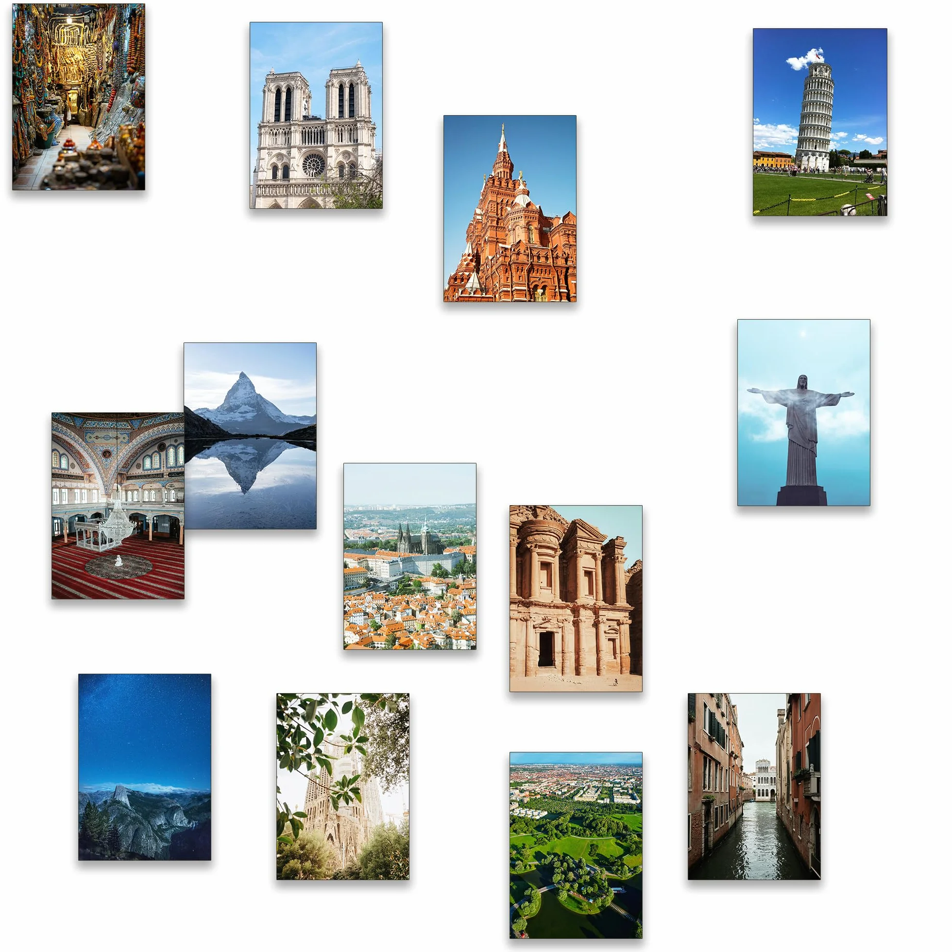 Cartoline Postcrossing – Luoghi Famosi & Punto di Riferimento Iconico (64 Pezzi)