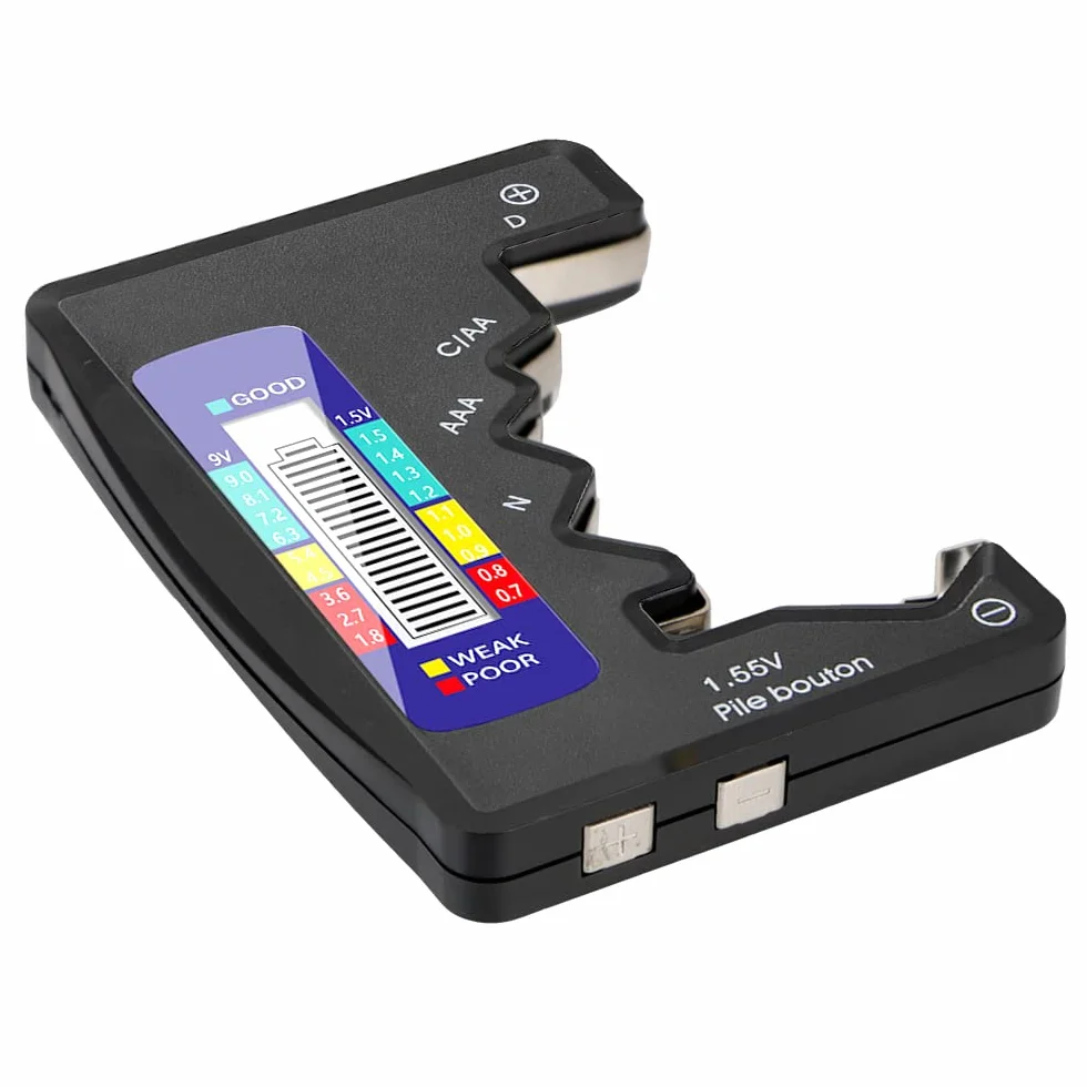 DollaTek 1.5V 9V Digital Battery Tester universale per AA AAA LR44 - Nero