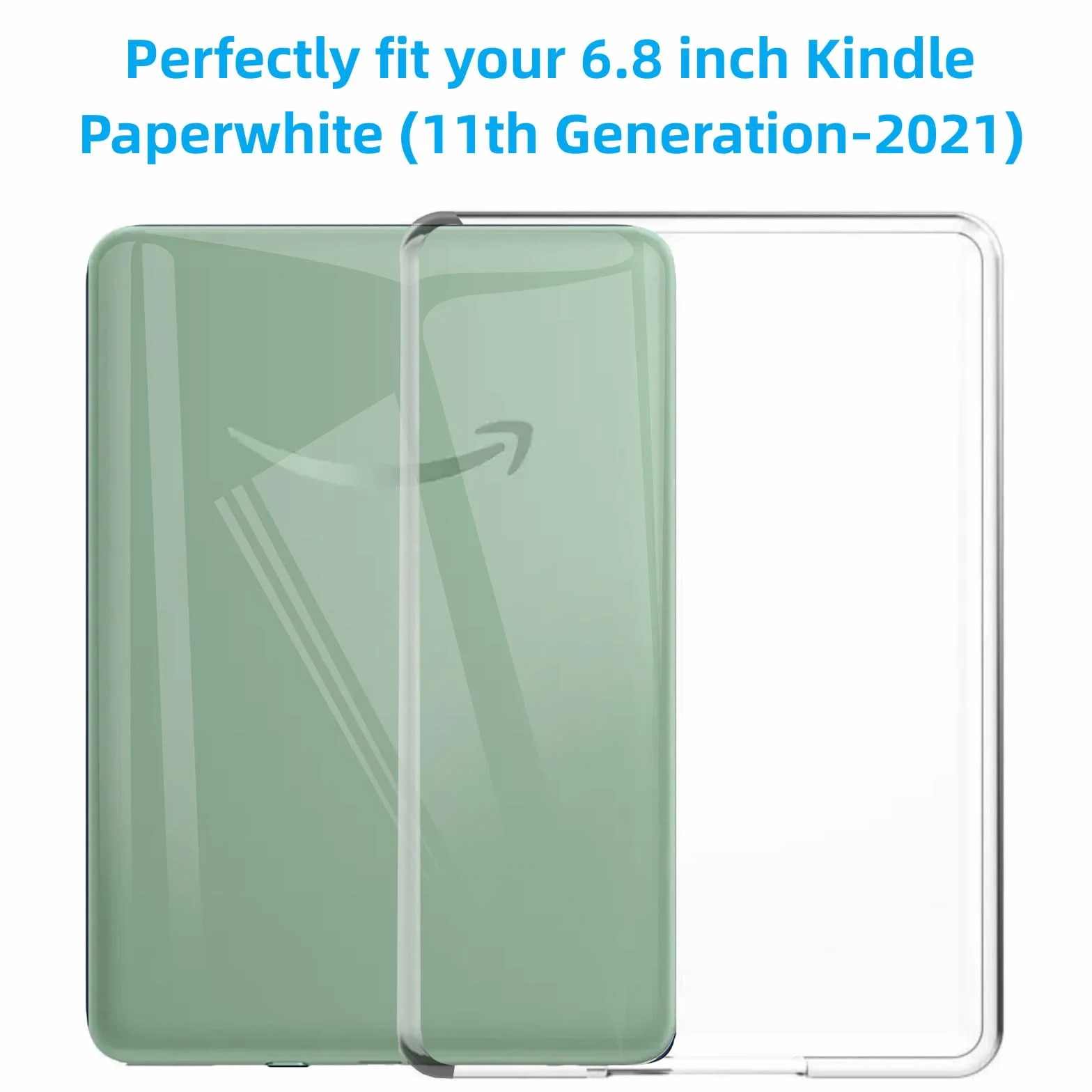MEMELOKA Cover per Kindle 2024/2022 (6 Pollici) con 2 Pezzi Vetro Temperato, Custodia Silicone TPU Anti-Ingiallimento Trasparente