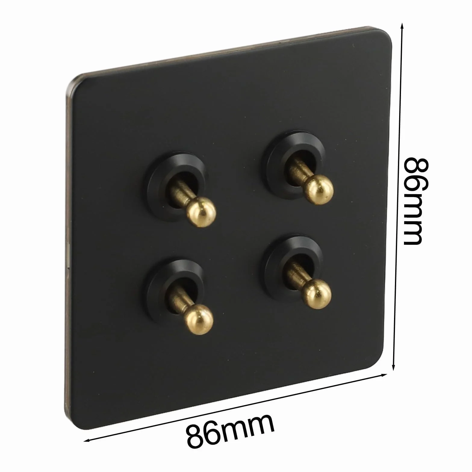 Interruttore a parete 4 gang acciaio inox asta ottone controllo 1 via 2 vie tipo 86