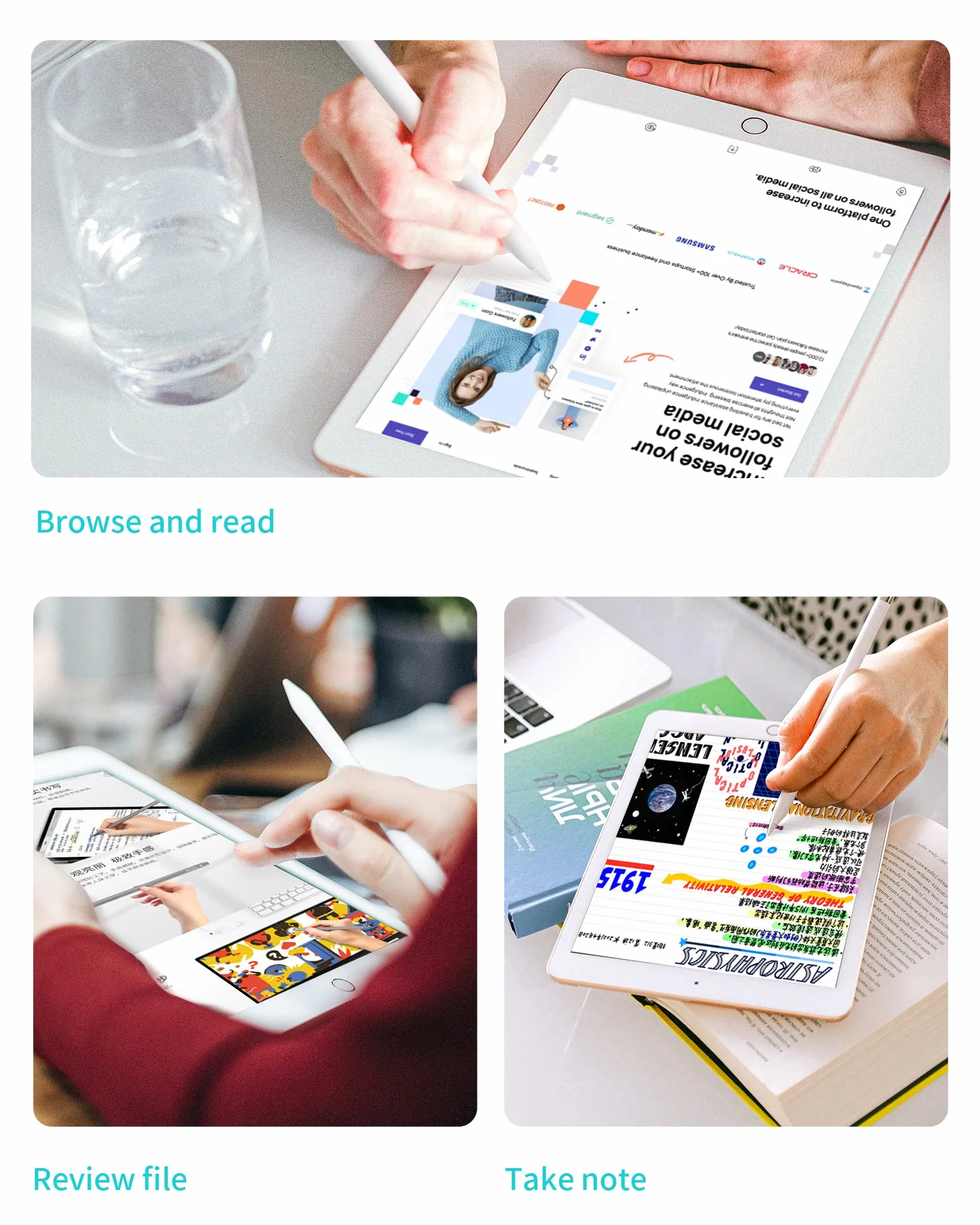 Metapen Punte per iPad Compatibili con Apple Pencil 1ª/2ª Gen e Logitech Stylus, Durevoli e Sensibili (4 Pezzi, Bianco)