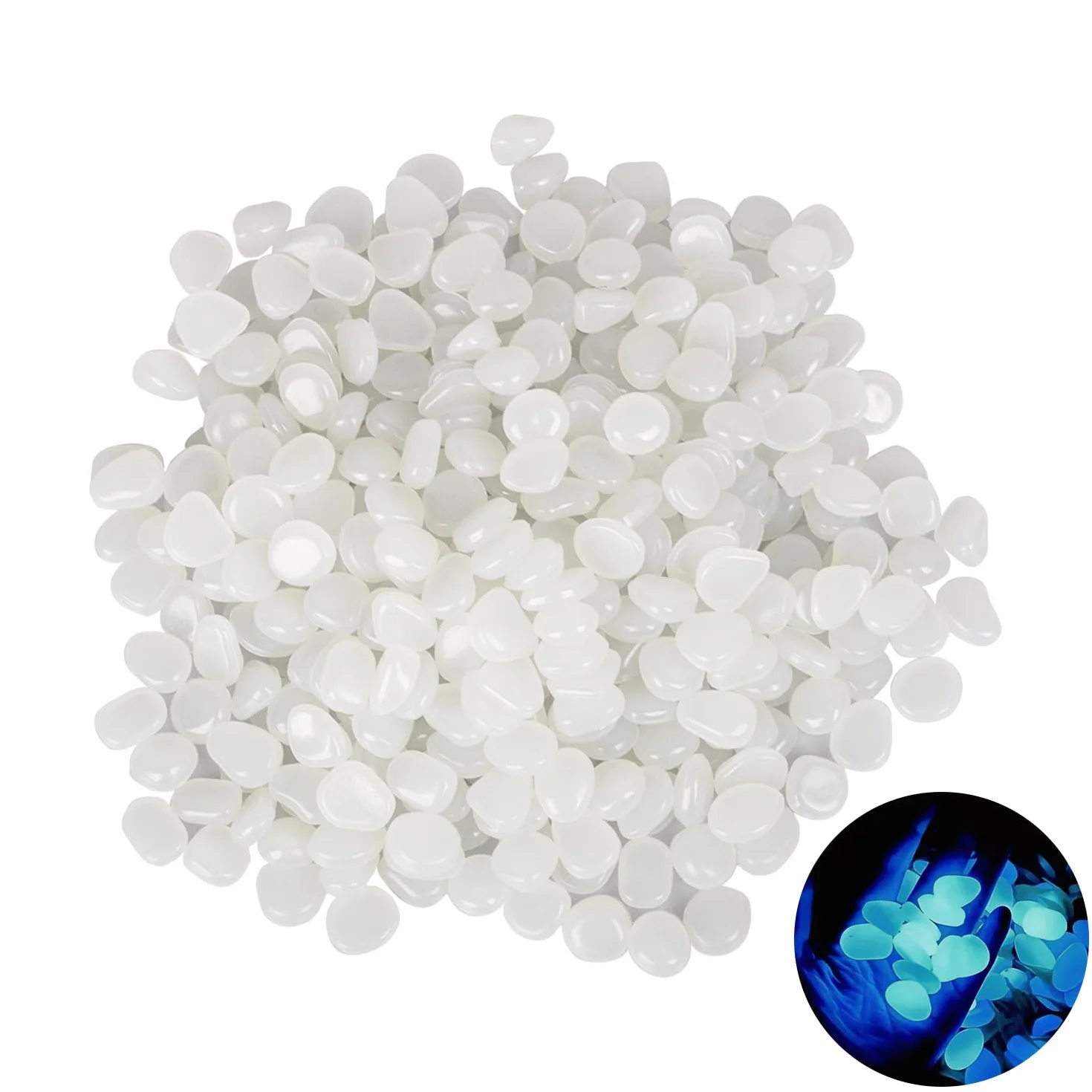 400 Pezzi Pietre Decorative Luminescenti per Giardino, Pietre Luminosi, Sassi Decorativi, Pietre Luminose da Giardino, per Sentieri, Decorazioni Esterne, Acquario, Vasi, Prato, Giardino