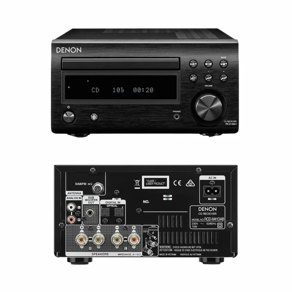 Radio BT DAB FM RDS MP3 WMA CD 2x30W Noir