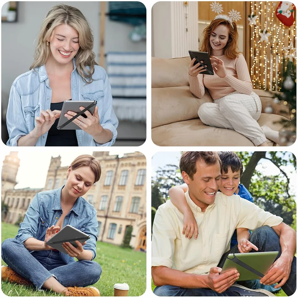 AXFEE 2 Pezzi Cinturino di Sicurezza per 8.7-13" eReaders Tablet, Cinturino da Mano Antiscivolo