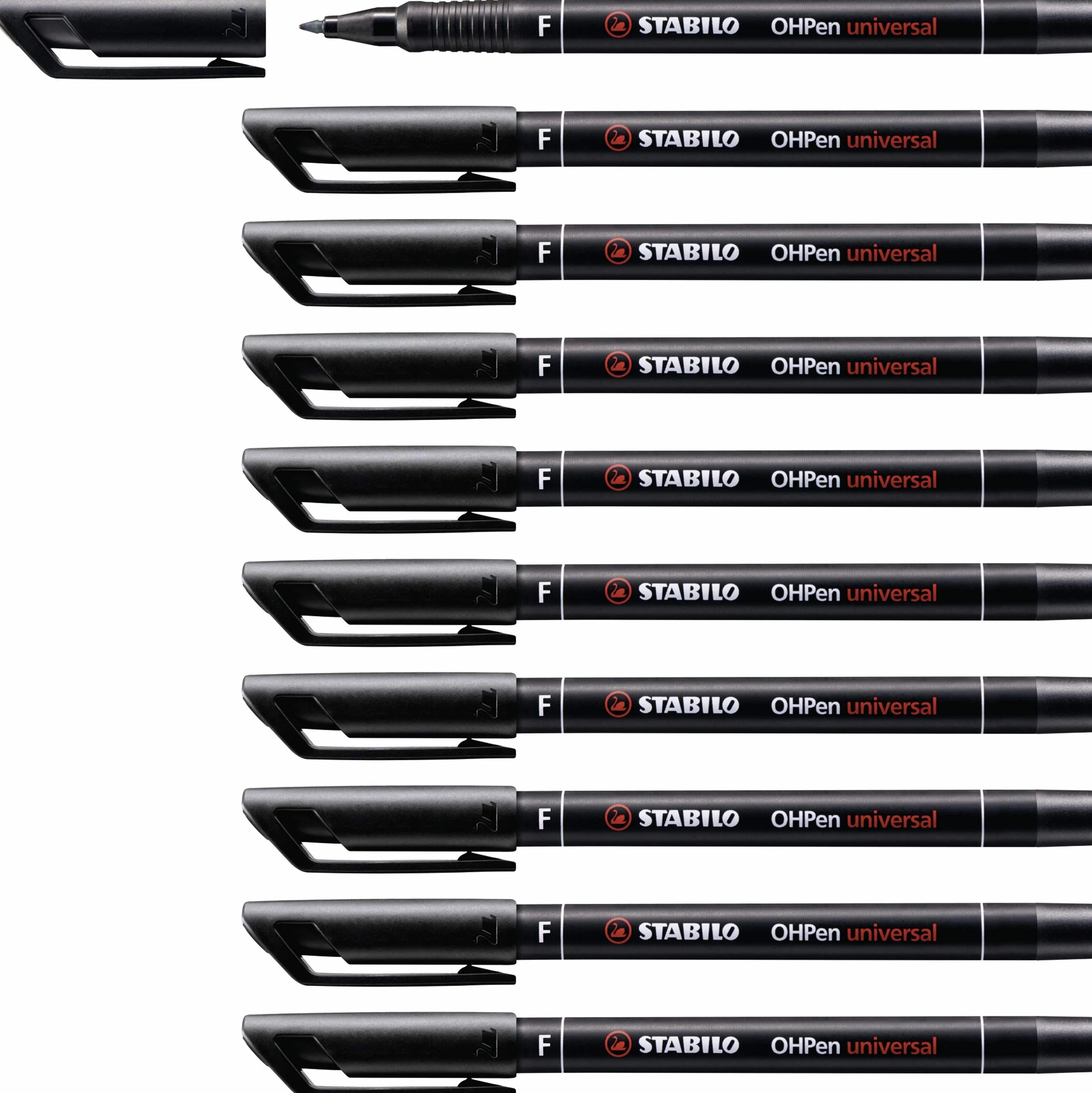 STABILO OHPen universal Permanente Marcatore Tratto Fine 0,7 mm Confezione da 10 Nero