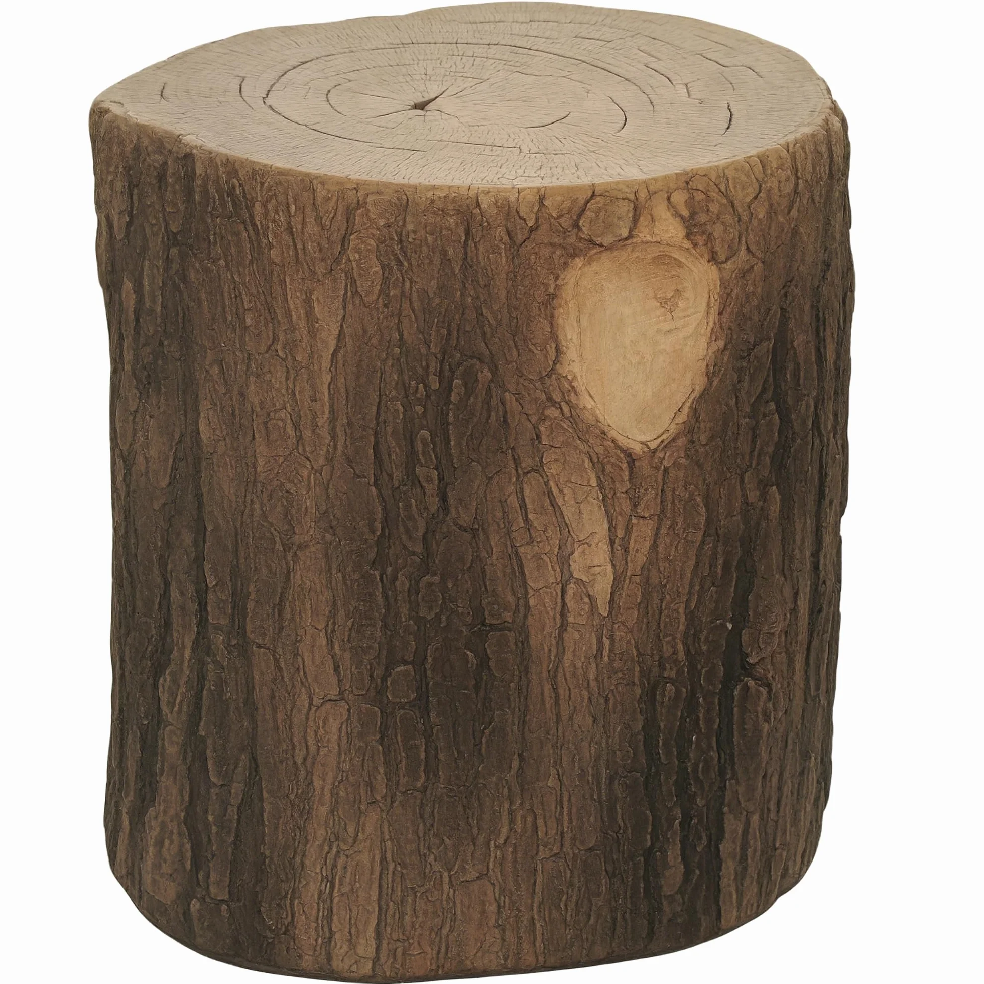 Outsunny Sgabello decorativo da giardino Ceppo d'albero Sgabello decorativo a forma di ceppo d'albero Uso multifunzionale Panchina stabile e robusta per terrazza patio Ø38x42 cm Legno naturale