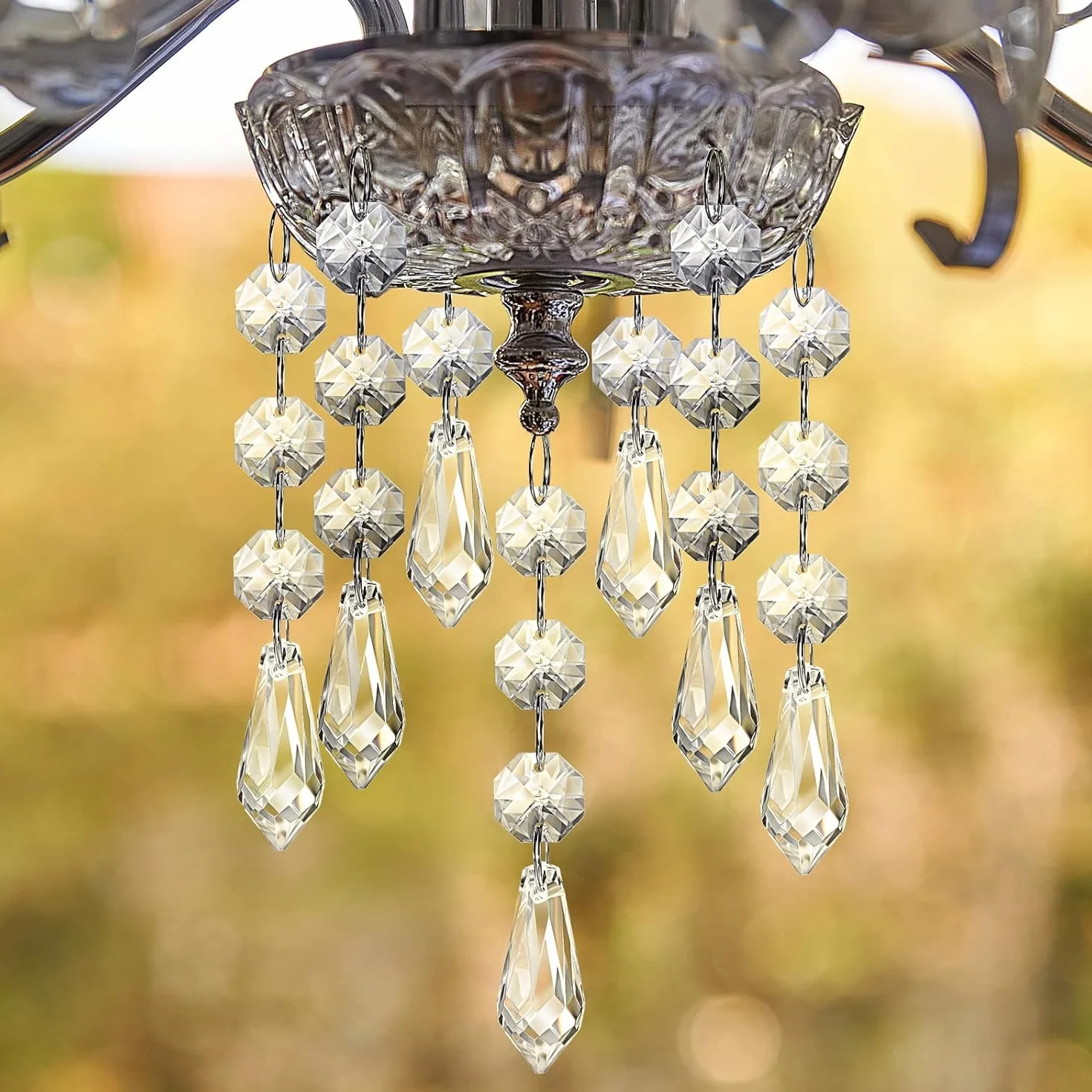 MEISO 20 Set 38mm Cristalli di Ricambio per Lampadari, Pendenti Trasparenti, Ciondolo in Cristallo Prisma di Ghiacciolo per Giardino, Decorazione di Nozze, Fai da Te