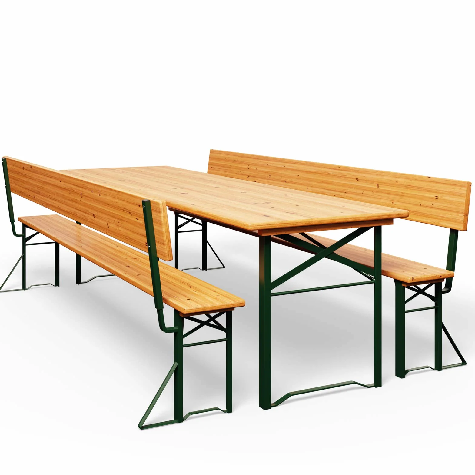 Casaria Set Mobili Stile Birreria 2X Panche da Sagra con Schienale 1x Tavolo 170x70x75 cm Salottino Esterno Feste Giardino