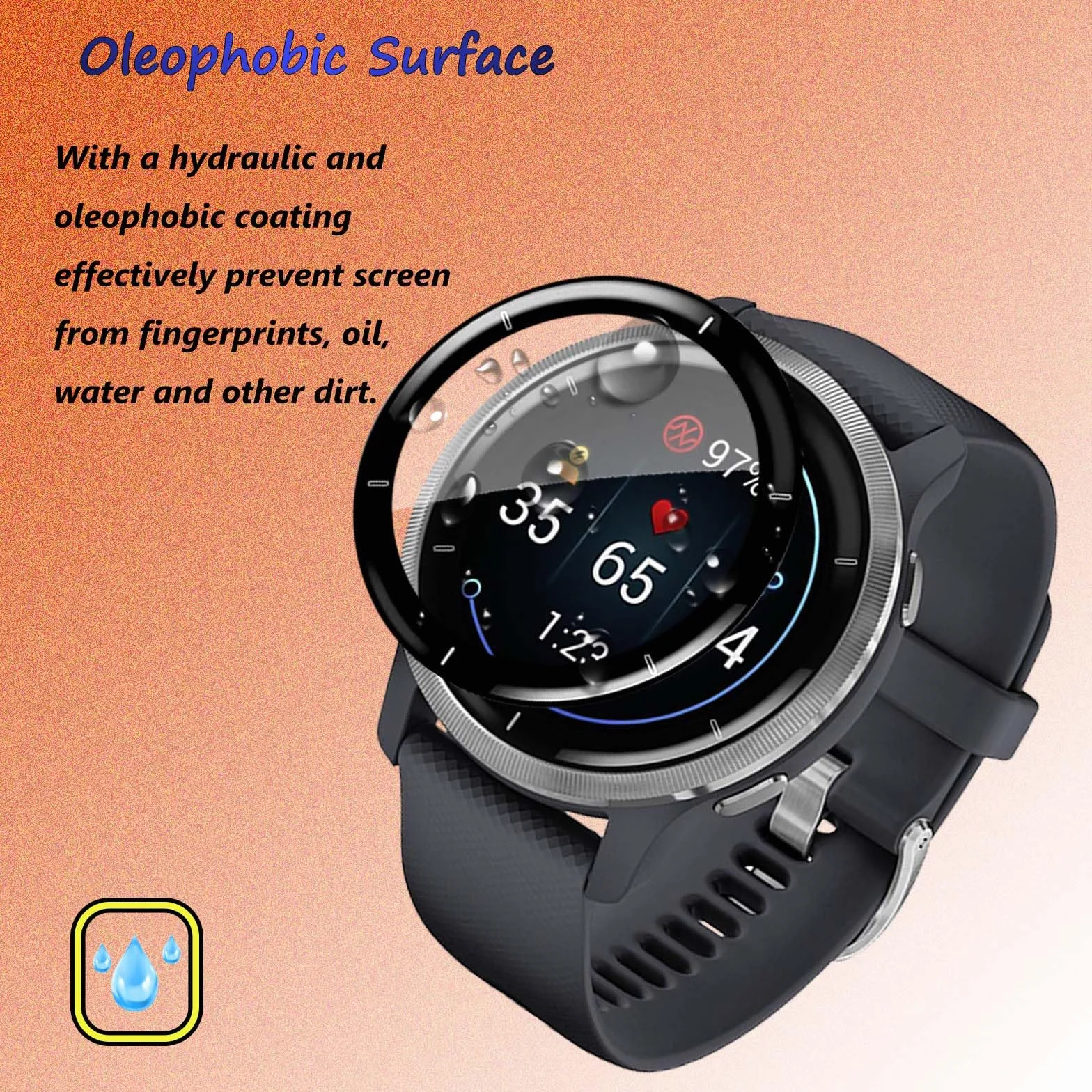 Pellicola Protettiva Compatibile con Garmin Venu 2 45mm, Anti-Graffio, HD TPU, 4 Pezzi