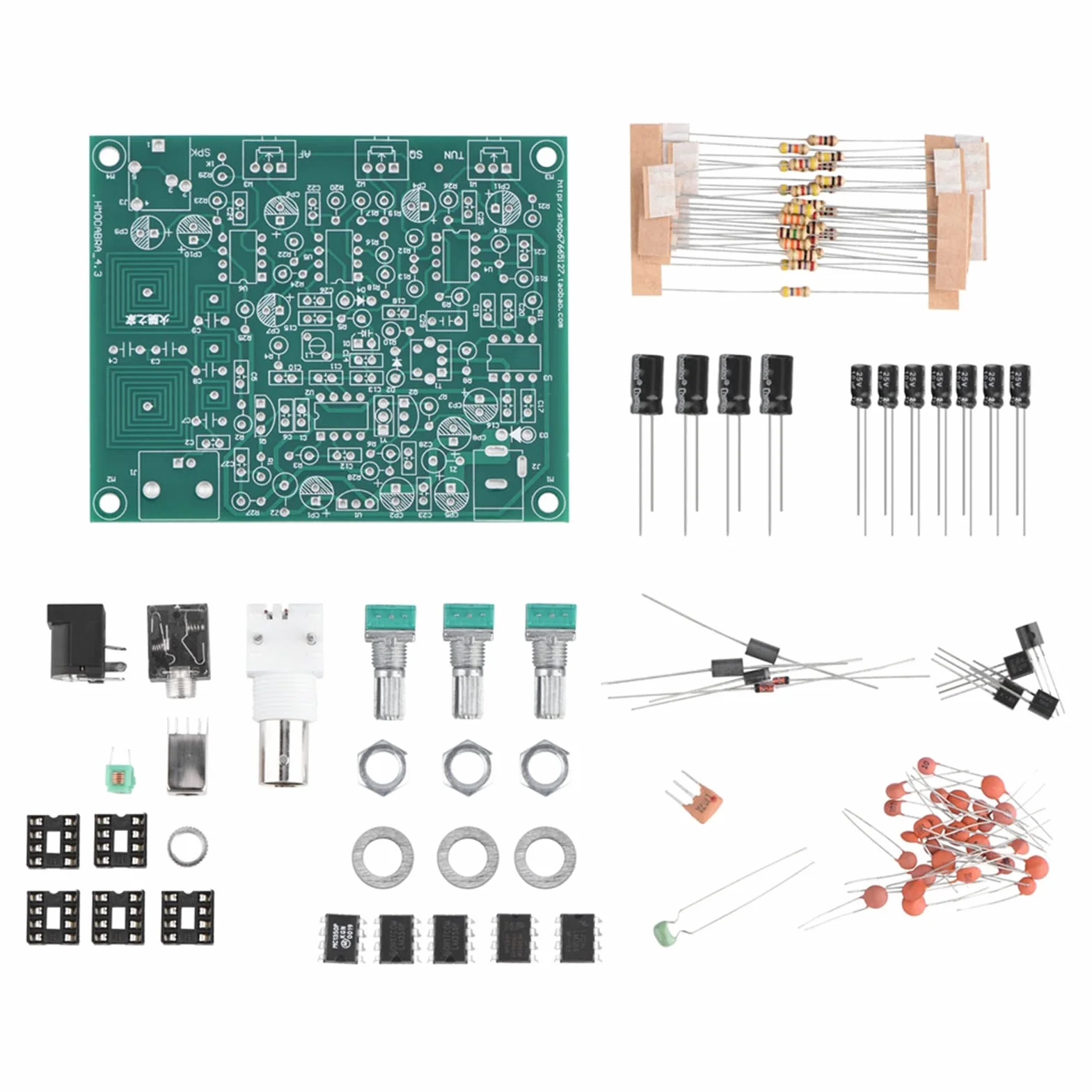 Kit Ricevitore Radio Airband Fai-da-te 118-136 MHz AM Alta Sensibilità per Appassionati di Aerei PCB Verde 9,2x7,5 Cm