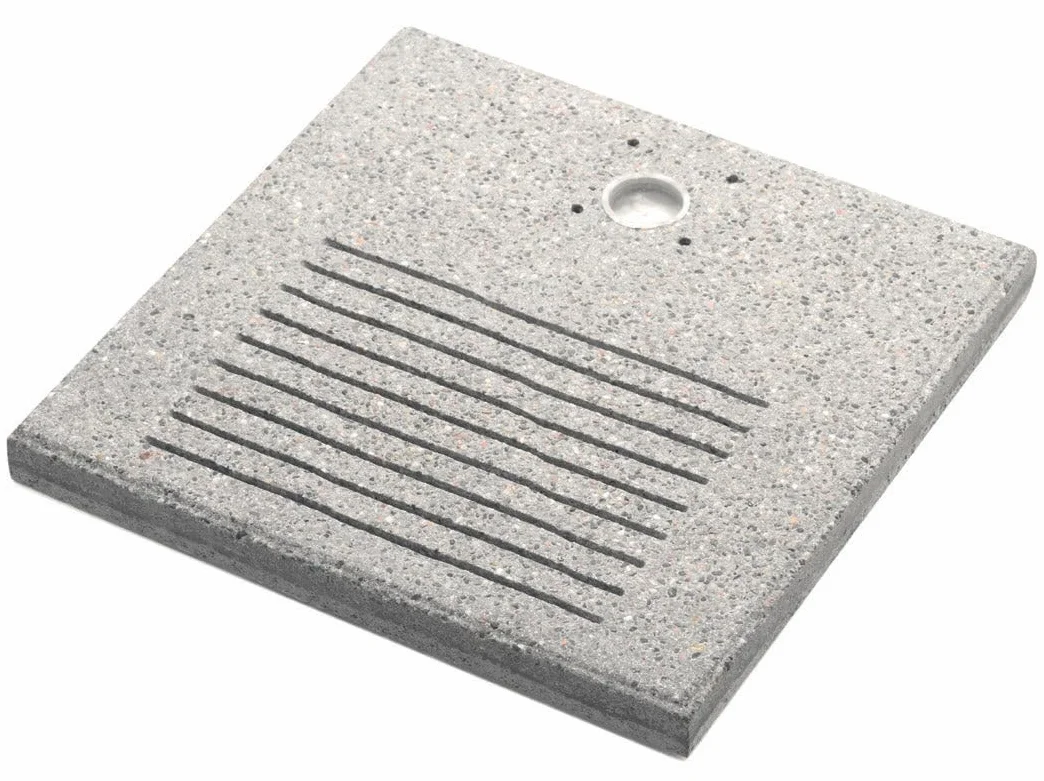 Base Quadrata 40x40x4 cm per Fontane con Ghiera Piccola in Cemento Belfer 42/BSE/8 Grigio