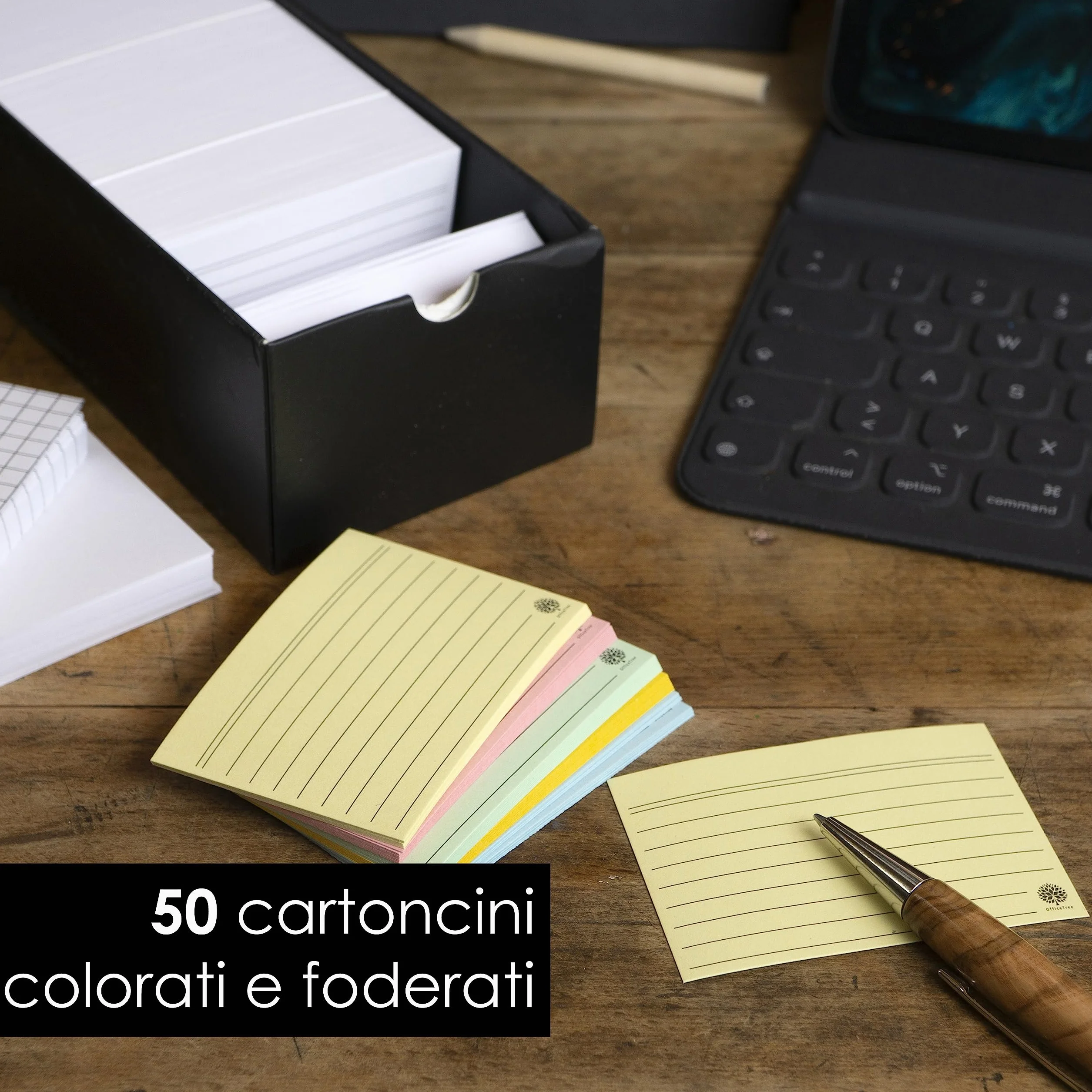 OfficeTree 1000 cartoncini A8 righe quadri colorati per vocabolario formule appunti