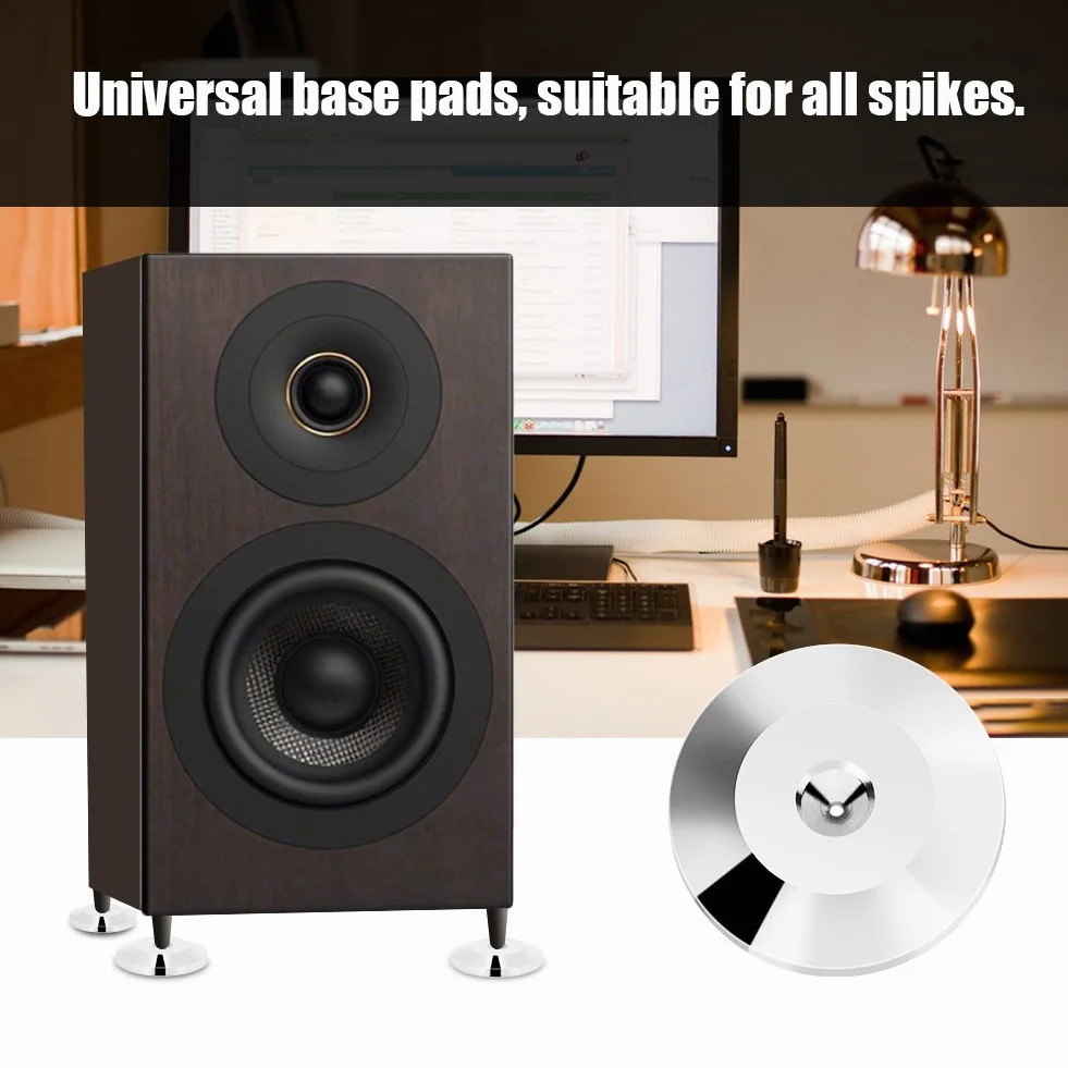 Piedini per Diffusori 8 Pezzi 25x4mm Base Antiurto Universale in Rame Cuscinetti Isolanti