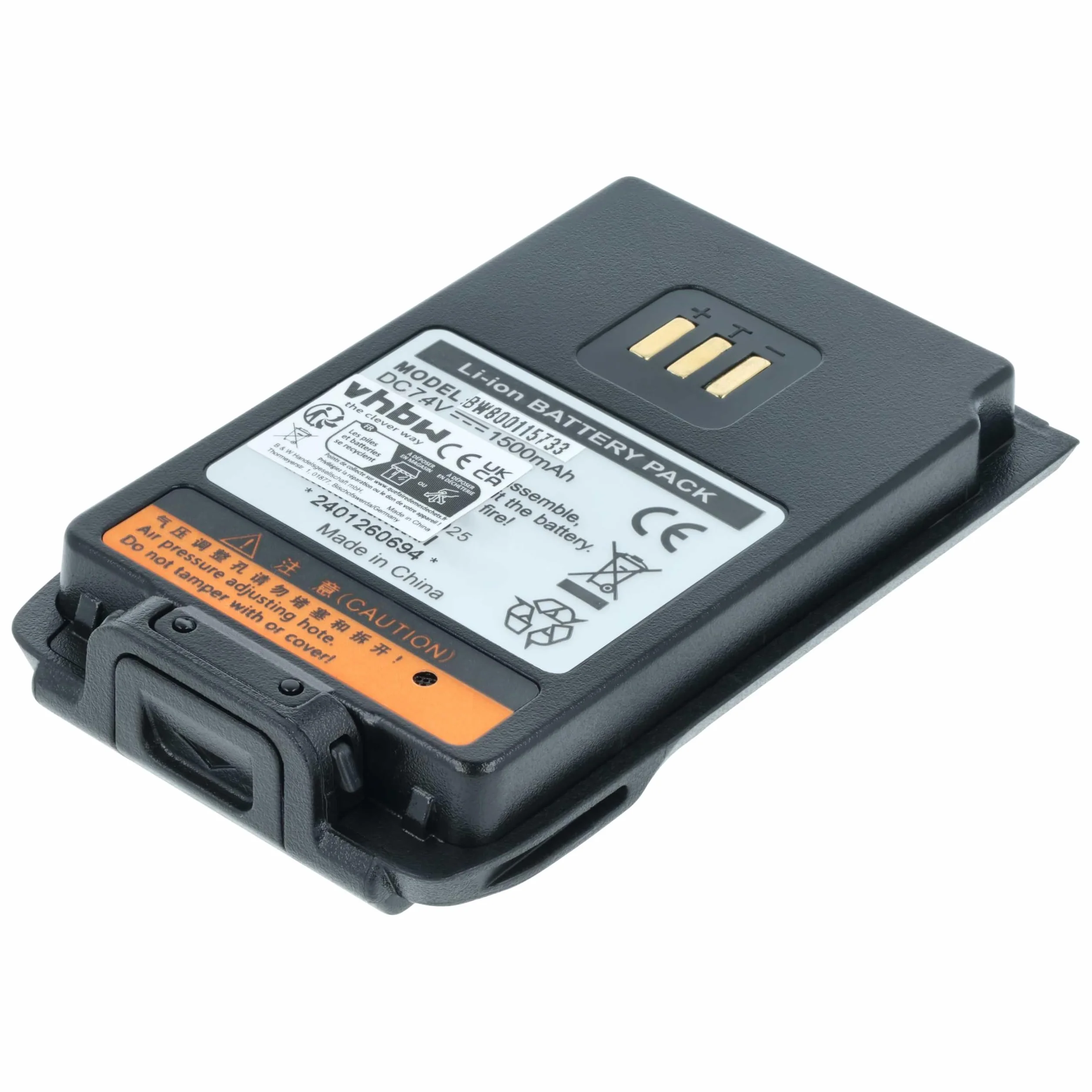vhbw 2x batteria compatibile Hyt/Hytera PD502 PD560 UL913 PD506 PD505 PD502i-UL PD500 UL913 radio 1500mAh 7,4V Li-Ion
