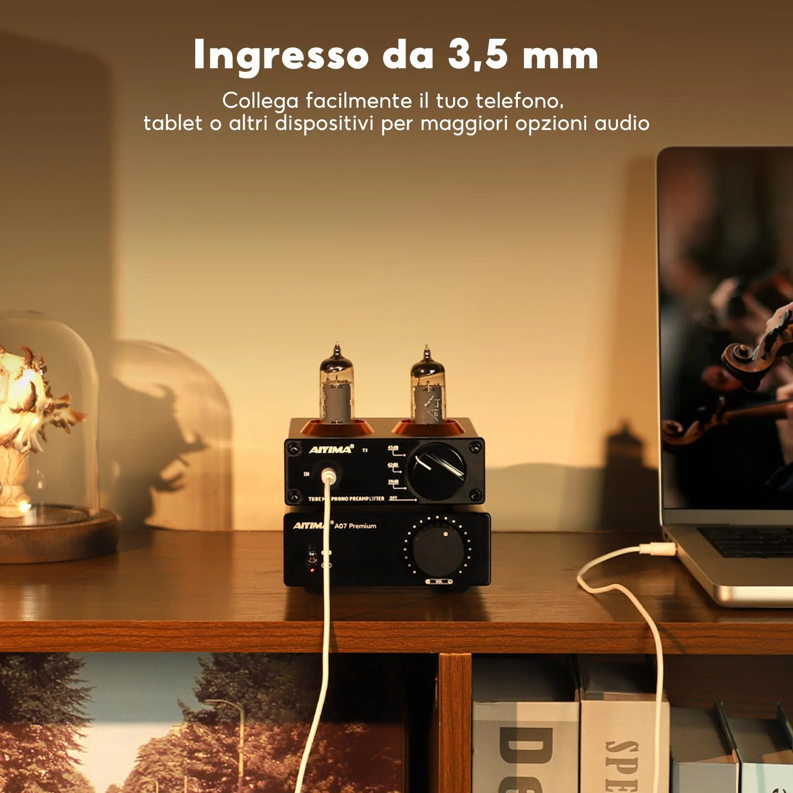 AIYIMA T3 Tube MM Phono Preamplificatore HiFi Stereo Audio per Giradischi