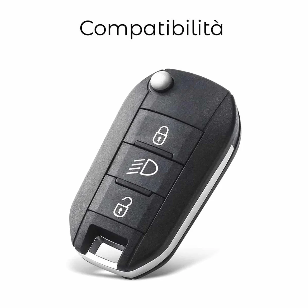 Silicone Key Cover Compatible with Citroen Cactus C3 C4 C5 C6 C8 DS3 DS4 DS5 Picasso Xsara Peugeot 208 301 308 408 508 2008 3008 5008 Nero