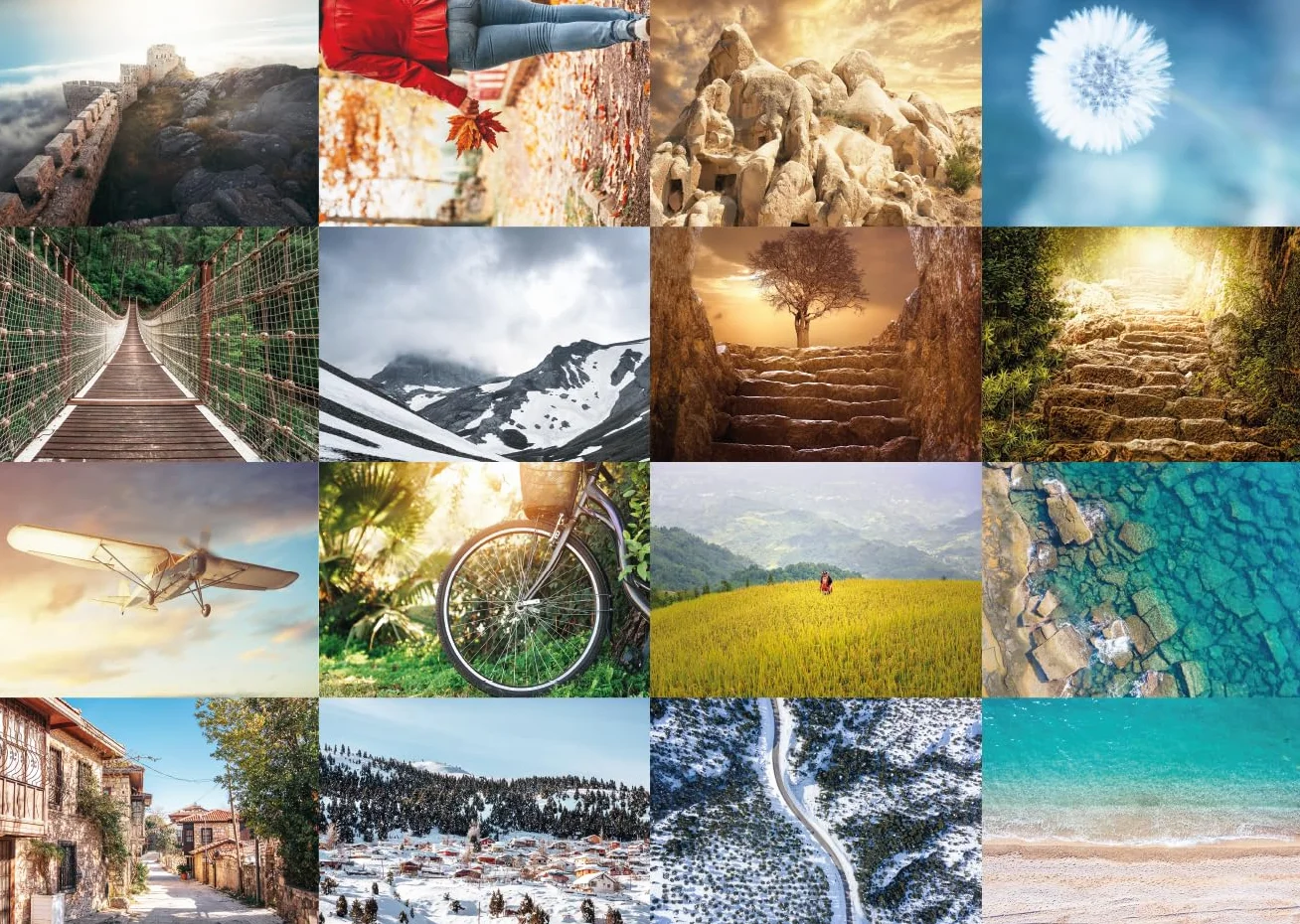 Cartoline Postcrossing Natura Animali Paesaggistica Mix 64 sztuk