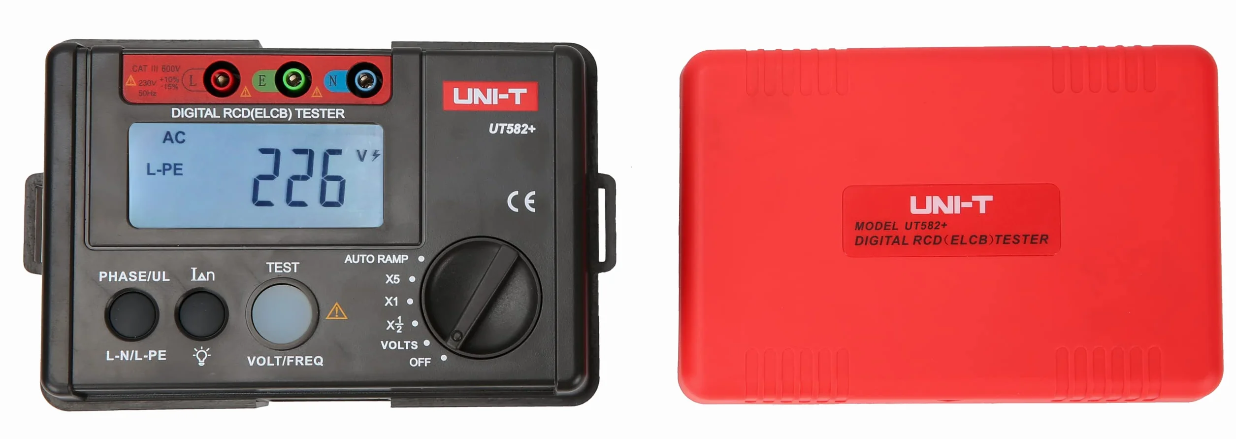 UNI-T UT582+ Digital RCD Tester AUTO RAMP Leakage Circuit Breaker Meter