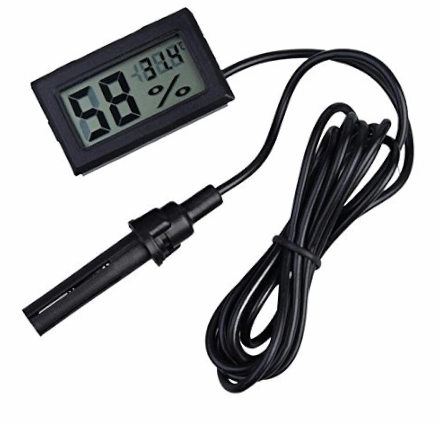 ARCELI 2-in-1 LCD digitale termometro igrometro per incubatore rettili acquario nero