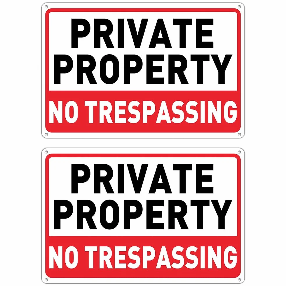 Sarini 2 cartelli di proprietà privata,cartelli Riflettenti in Alluminio per Esterni,cartelli in Metallo Resistenti alle intemperie per Una Maggiore Sicurezza della proprietà