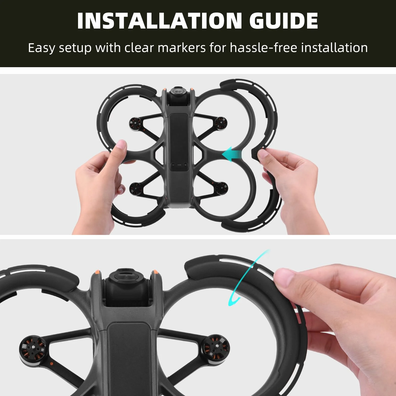 BRDRC Avata 2 protezioni paraurti, protezione elica Gimbal anti-collisione anello copertura per DJI Avata 2 Fly More Combo