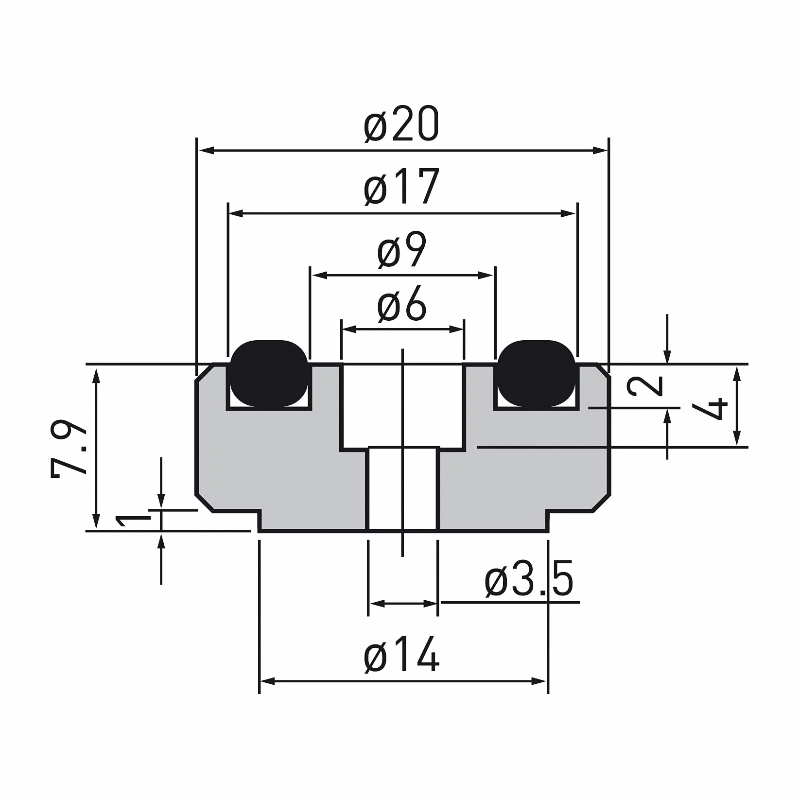 Dynavox Piedini in alluminio per HiFi, nero anodizzato, set da 4