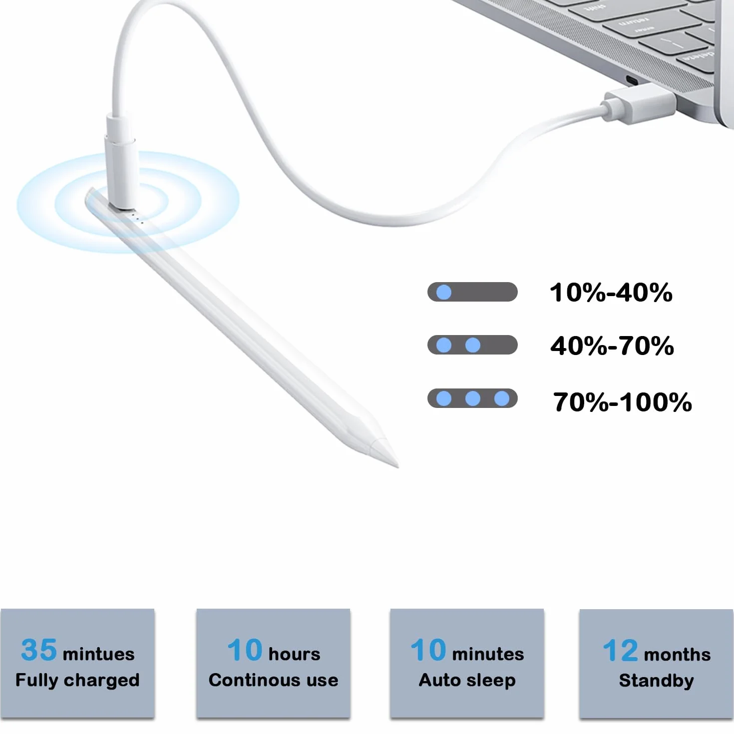 Antika Universal Capacitive Stylus Pen Magnetic Compatible with iPad, Android, iOS Smartphone Tablet