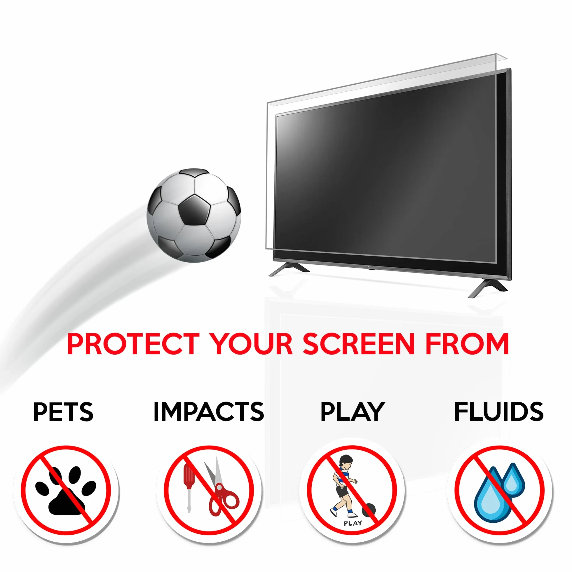 Pellicola protettiva per Smart TV 40 pollici anti-shock trasparente