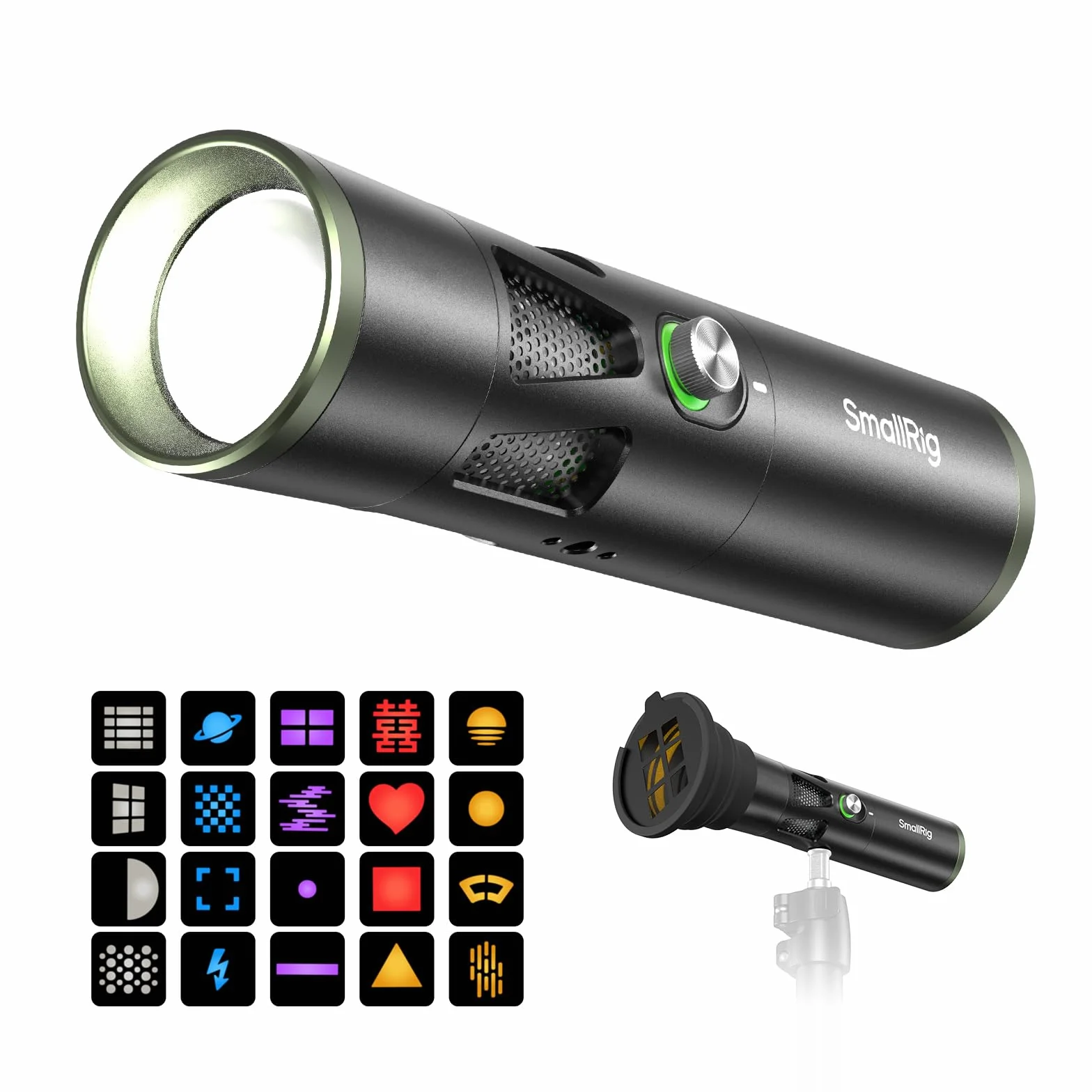 SMALLRIG RF20C RGB LED Torcia Video 20W CRI 97+ TLCI 99+ 10000mAh con Gobo e Supporto Gobo