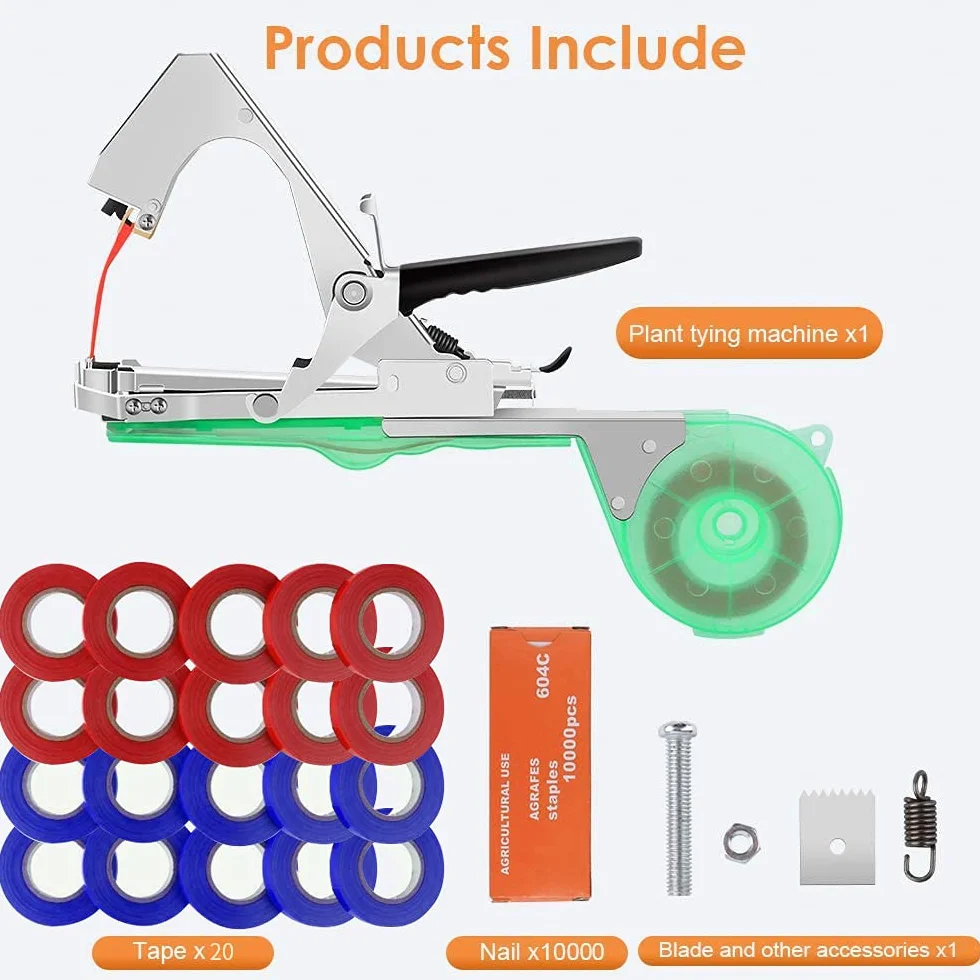 Gelrova Legatrice per Piante Pinza Tying Macchina Nastro a Mano per Pomodori UVA Fiori Verdura Vigneto