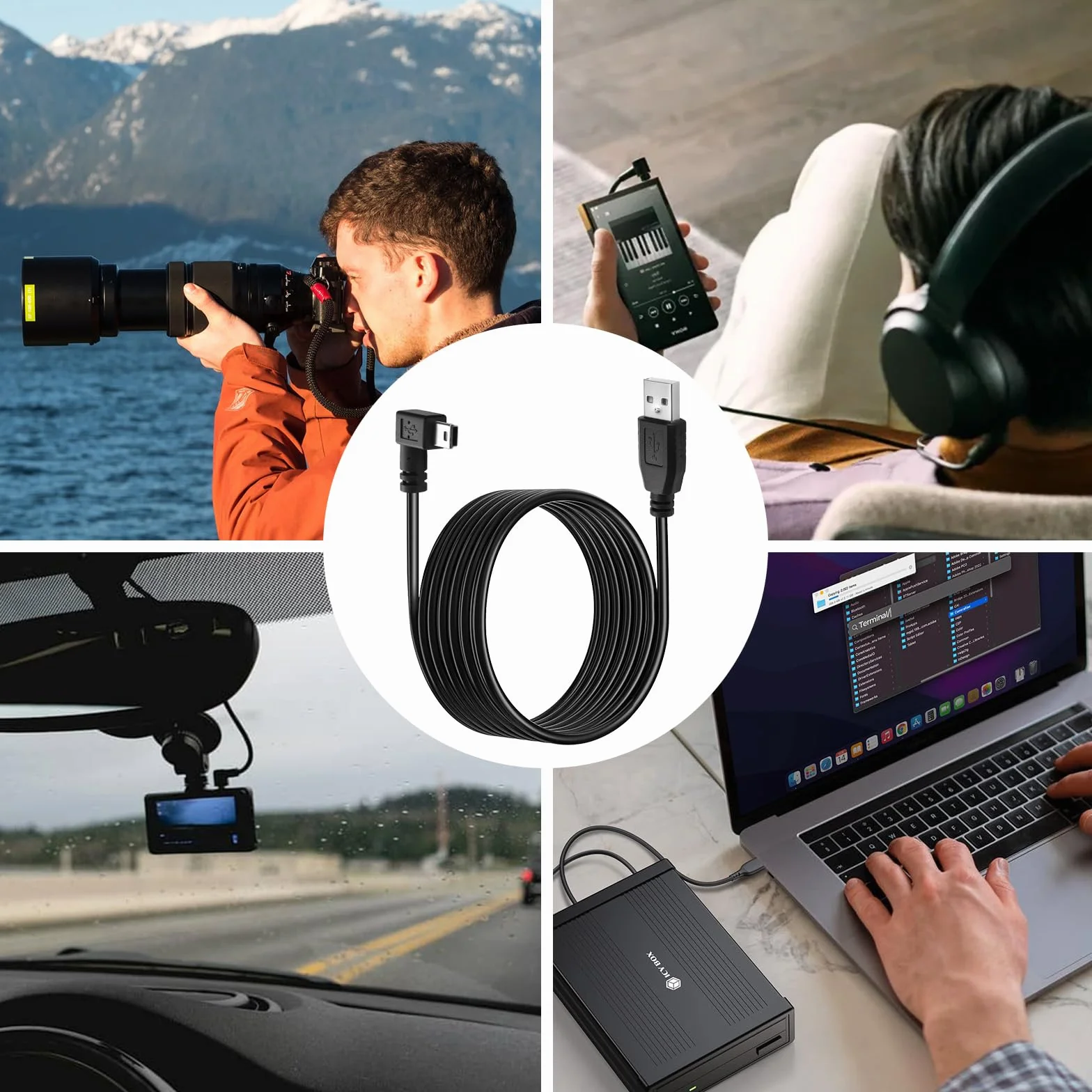 Cavo USB per navigatore satellitare Garmin Nuvi e Zumo, ricarica e sincronizzazione dati (1,8 m)