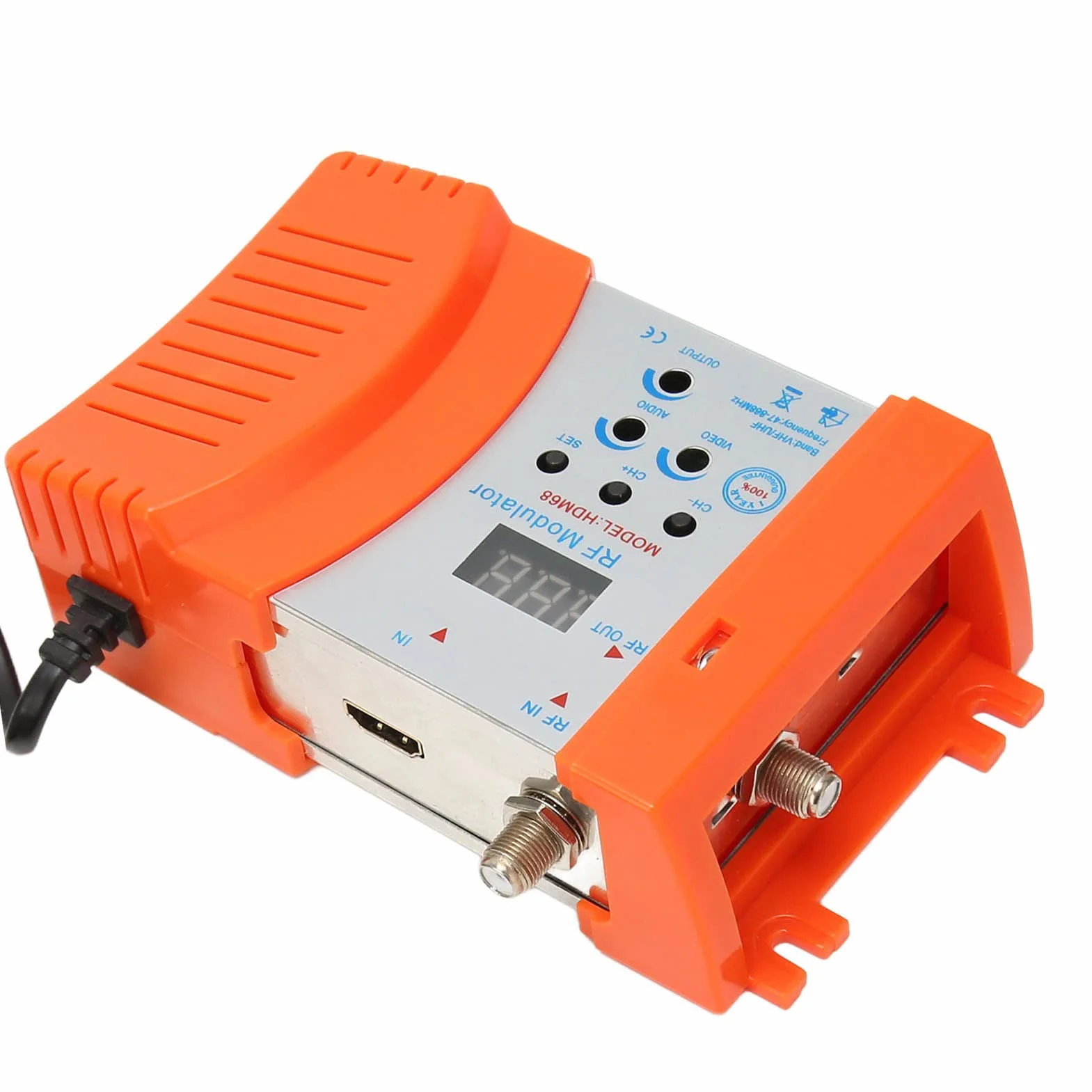 Modulatore RF Digitale HDM68 Convertitore AV a RF PAL NTSC VHF UHF HD per Ricevitore Satellitare Videocamera