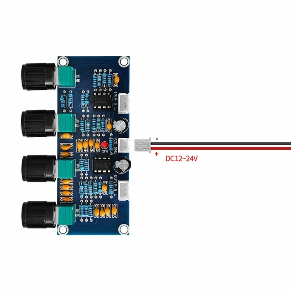 Scheda preamplificatore controllo tono NE5532 IC DC 12-24 V modulo audio bassi alti volume