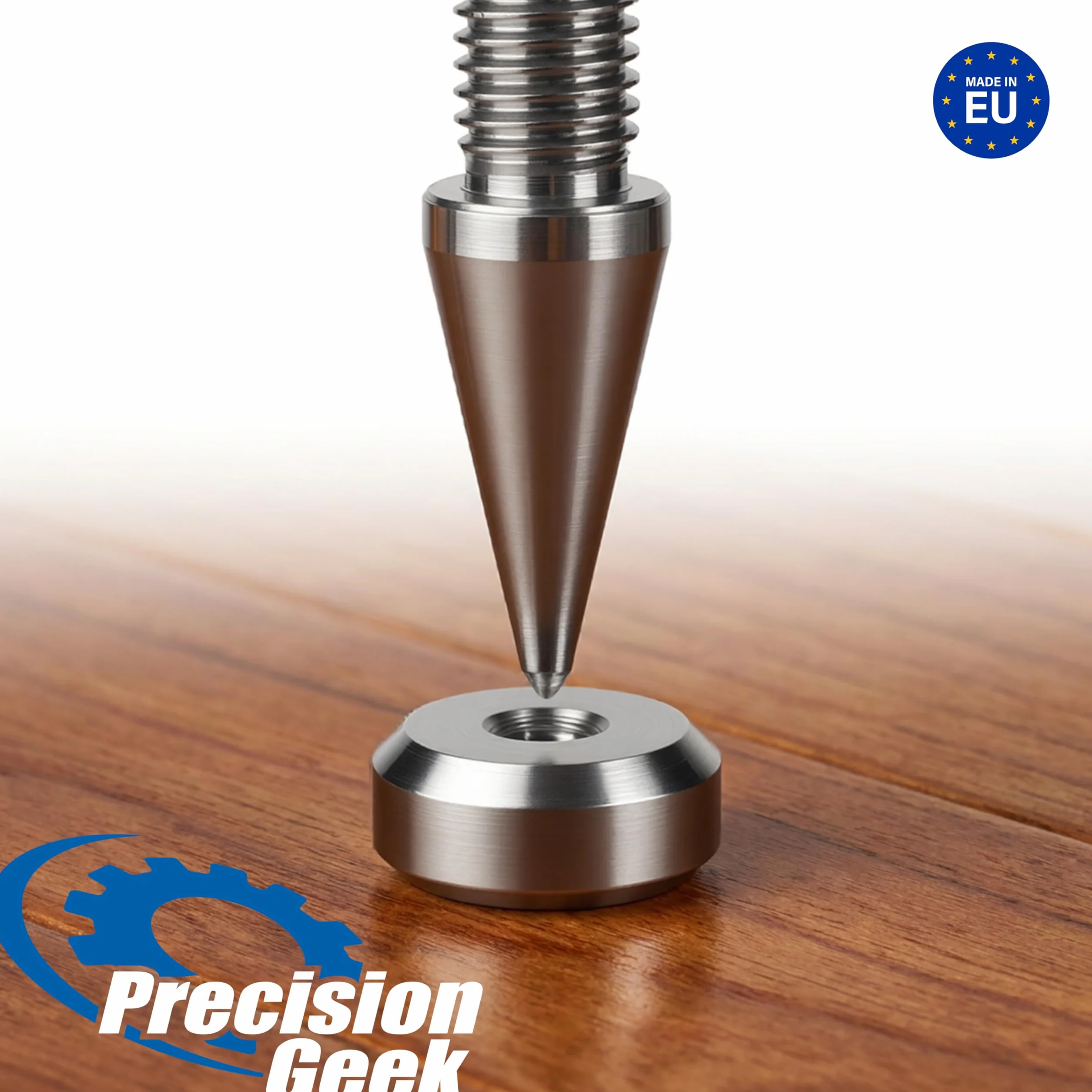 PrecisionGeek Punte e cuscinetti per altoparlanti acciaio inossidabile M6 cono 10 mm cuscinetti 16 mm smussata