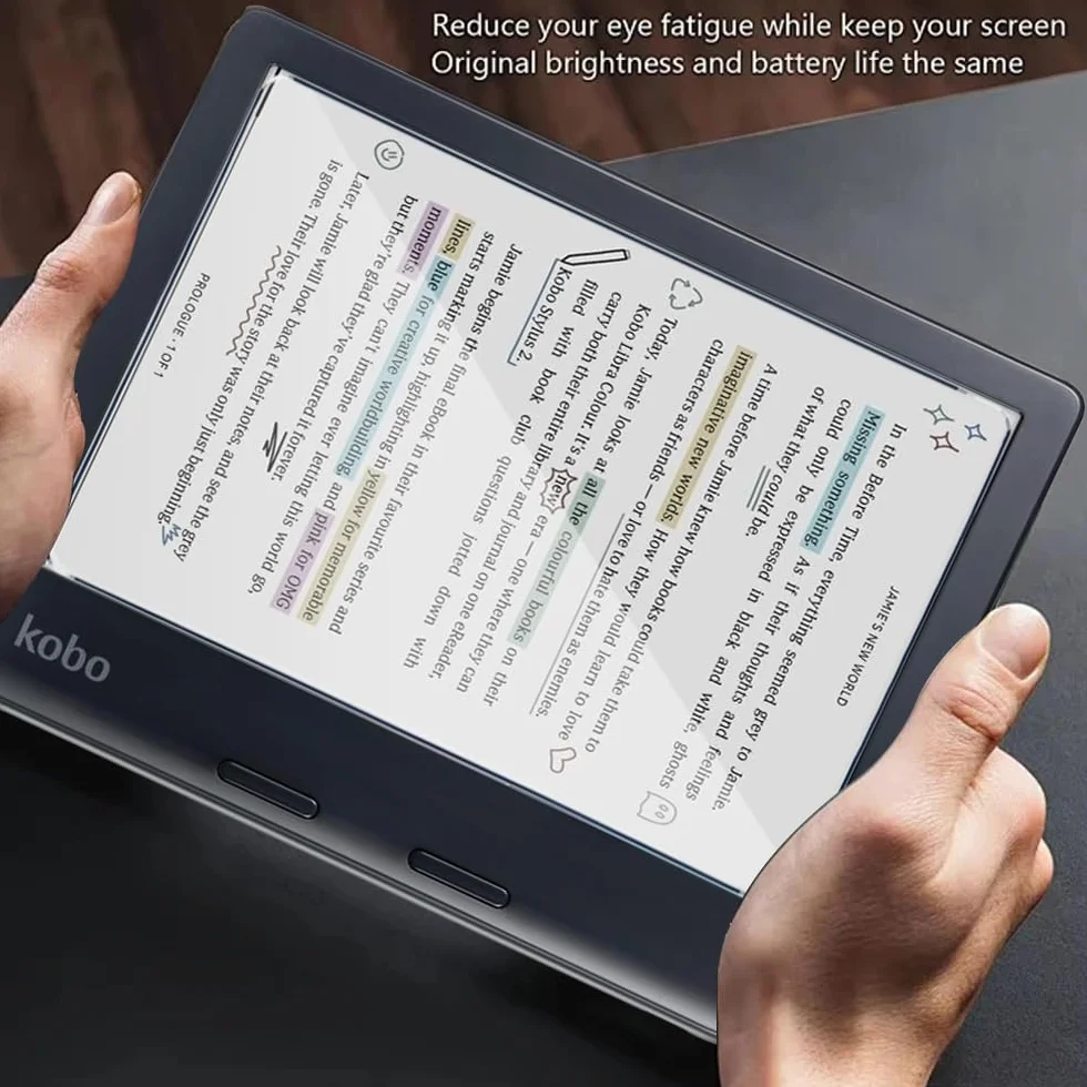 Pellicola Vetro Temperato per Kobo Libra Colour, 2 Pezzi Durezza 9H Anti-Graffio HD Trasparente