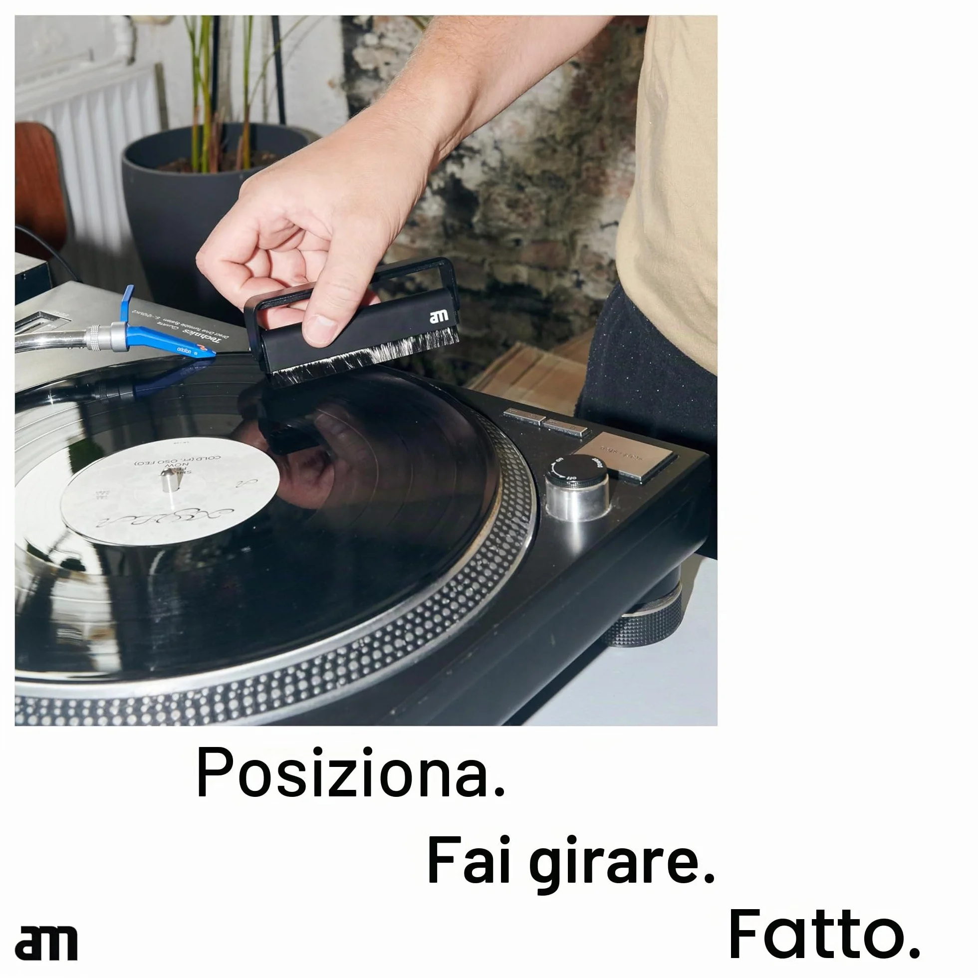 Pulitore Antistatico per Puntina Giradischi Stylus Cleaner Spazzola Testina Nero