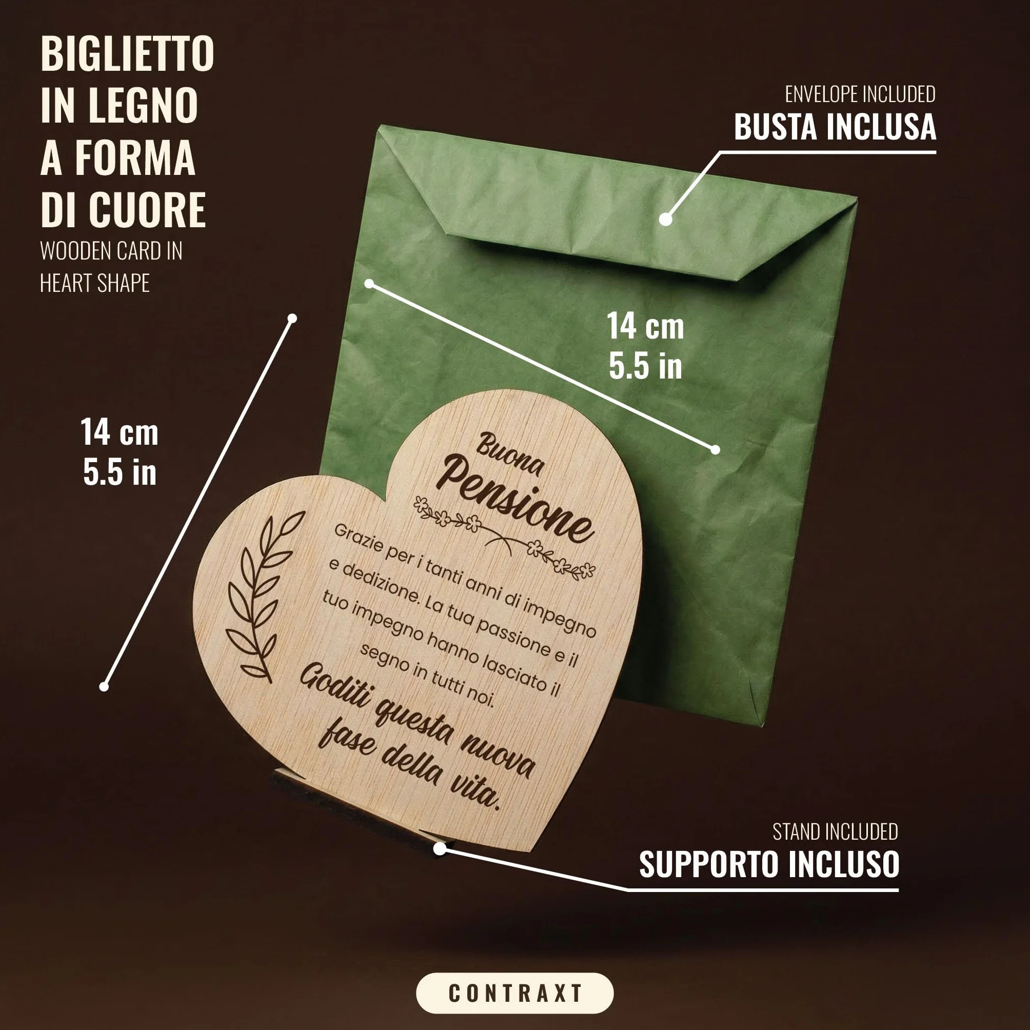 CONTRAXT Biglietto Originale per la Pensione in Legno Regalo Unico per Uomini Donne Colleghi Capoufficio Amici Insegnanti