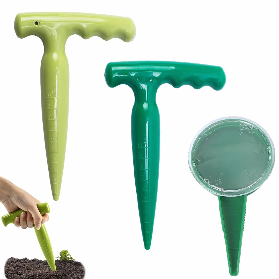 2pcs Piantatore Di Bulbi,Dibber Con Scala Di Misurazione Per Una Piantagione Precisa,Ideale Per La Attrezzi Da Giardino Verdure e Fiori,1pcs Seminatrice Regolabile a Cinque Velocità