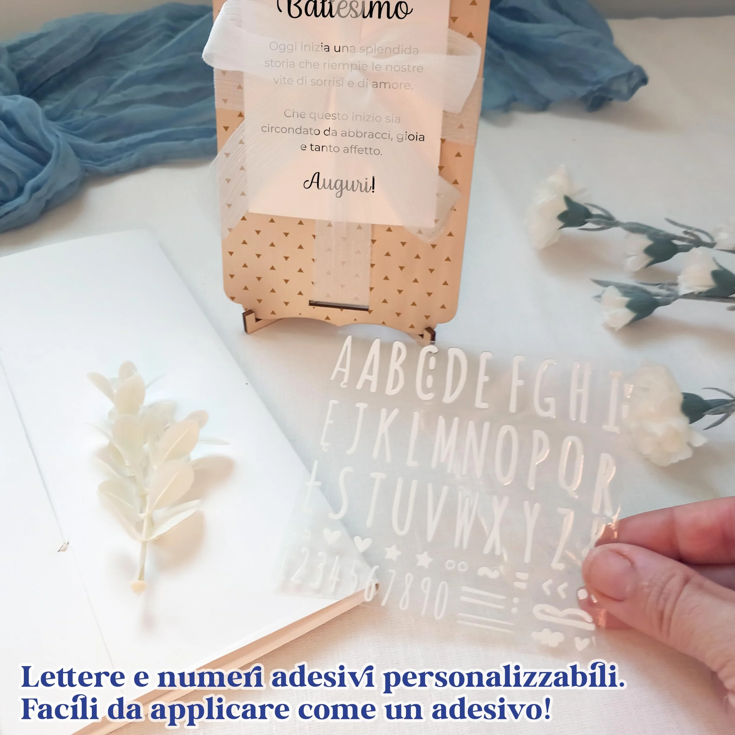 Battesimo carta personalizzata in legno nagu® regalo bambino fiocco busta supporto lettere foto