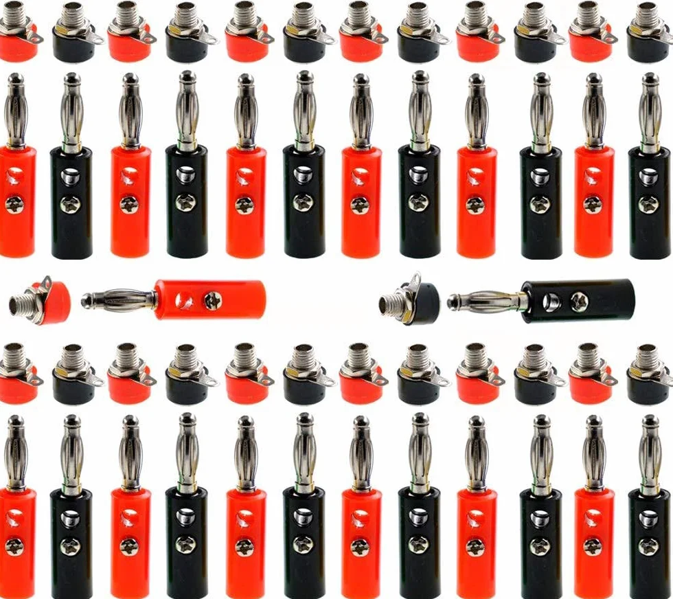 Spina a Banana da 4 mm, Connettori Femmina da Pannello, RUNCCI-YUN 52 Pz Connettore Audio e Altoparlante