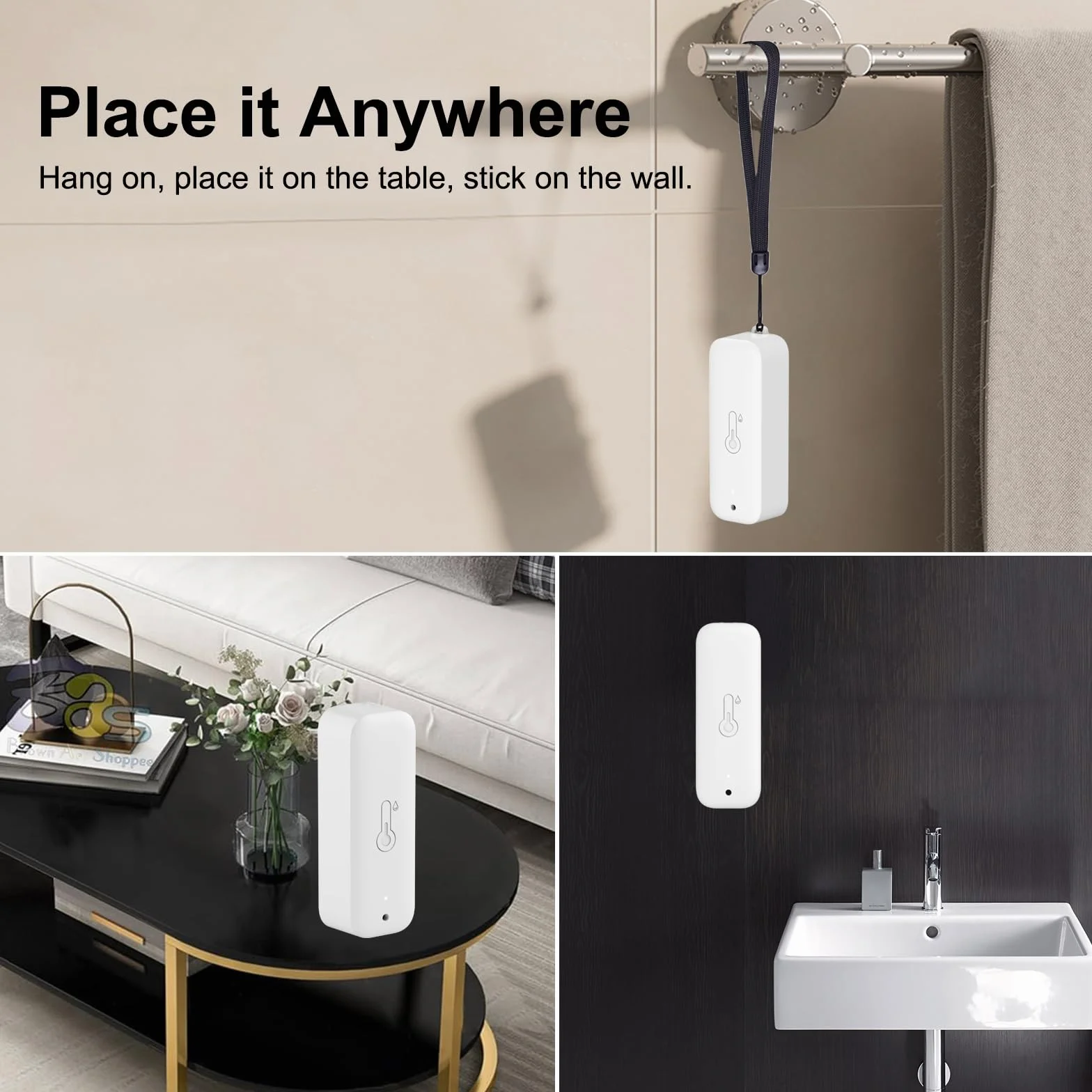 Termometro Hygrometro WiFi Smart Temperatura Umidità Monitoraggio App Remota Sensore Interno Compatibile Alexa