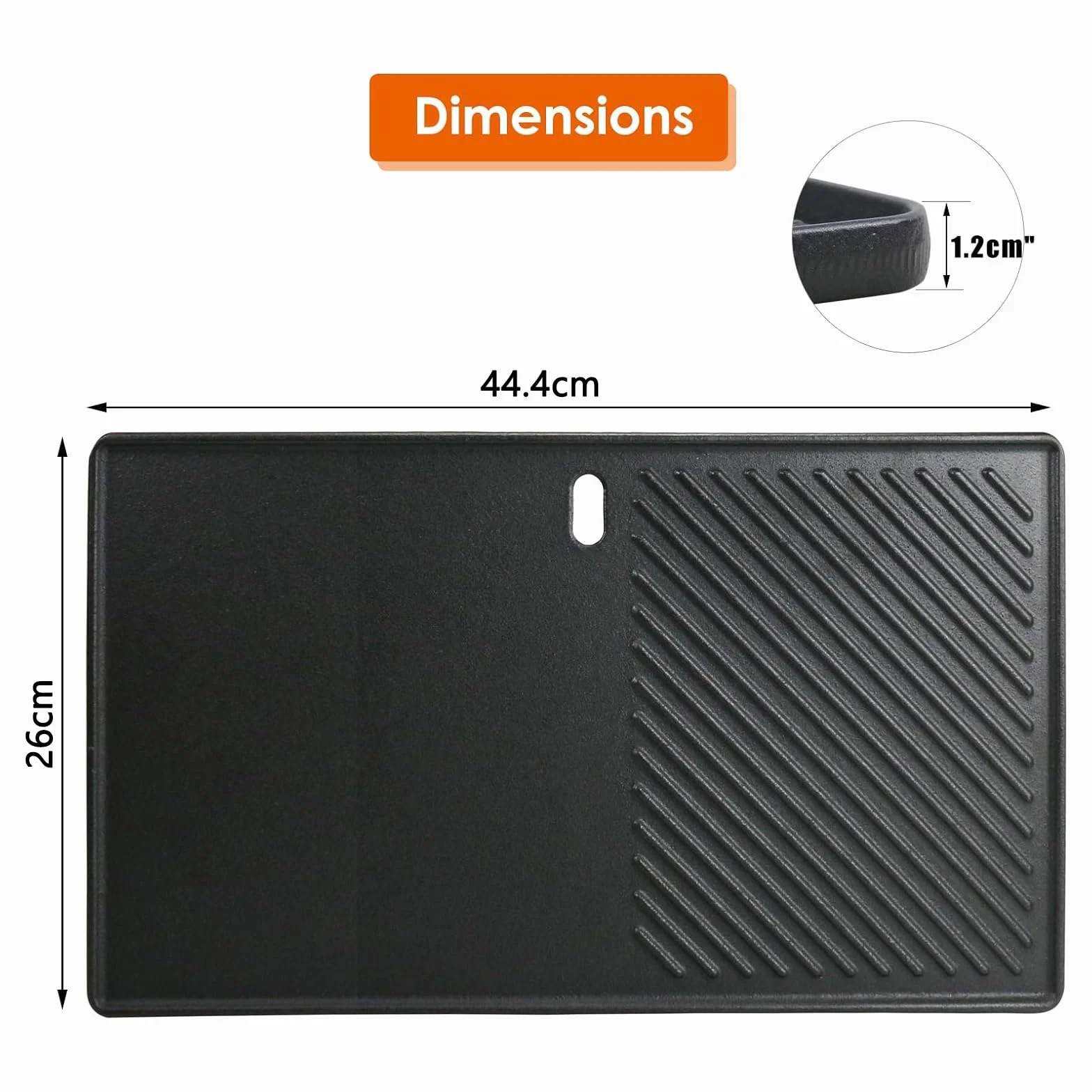 Denmay 7637 Piastra in ghisa 44,4 x 26 cm per barbecue Weber Spirit I II E210 E220 S210 S220 (con manopole anteriori), piastra di ricambio per Weber Spirit I II 200, 1 pezzo