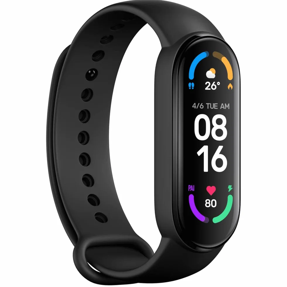 XIAOMI Mi Smart Band 6 Orologio Smart, Schermo AMOLED 1.56", Resistente all'Acqua 5 ATM, Batteria 125 mAh, Versione Italiana, Nero