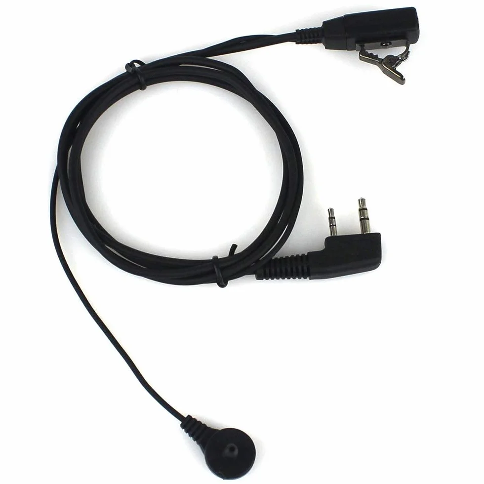 BaoFeng Auricolare a 2 pin con microfono PTT per radio a 2 vie Kenwood Puxing UV-5R 888S (confezione da 2)