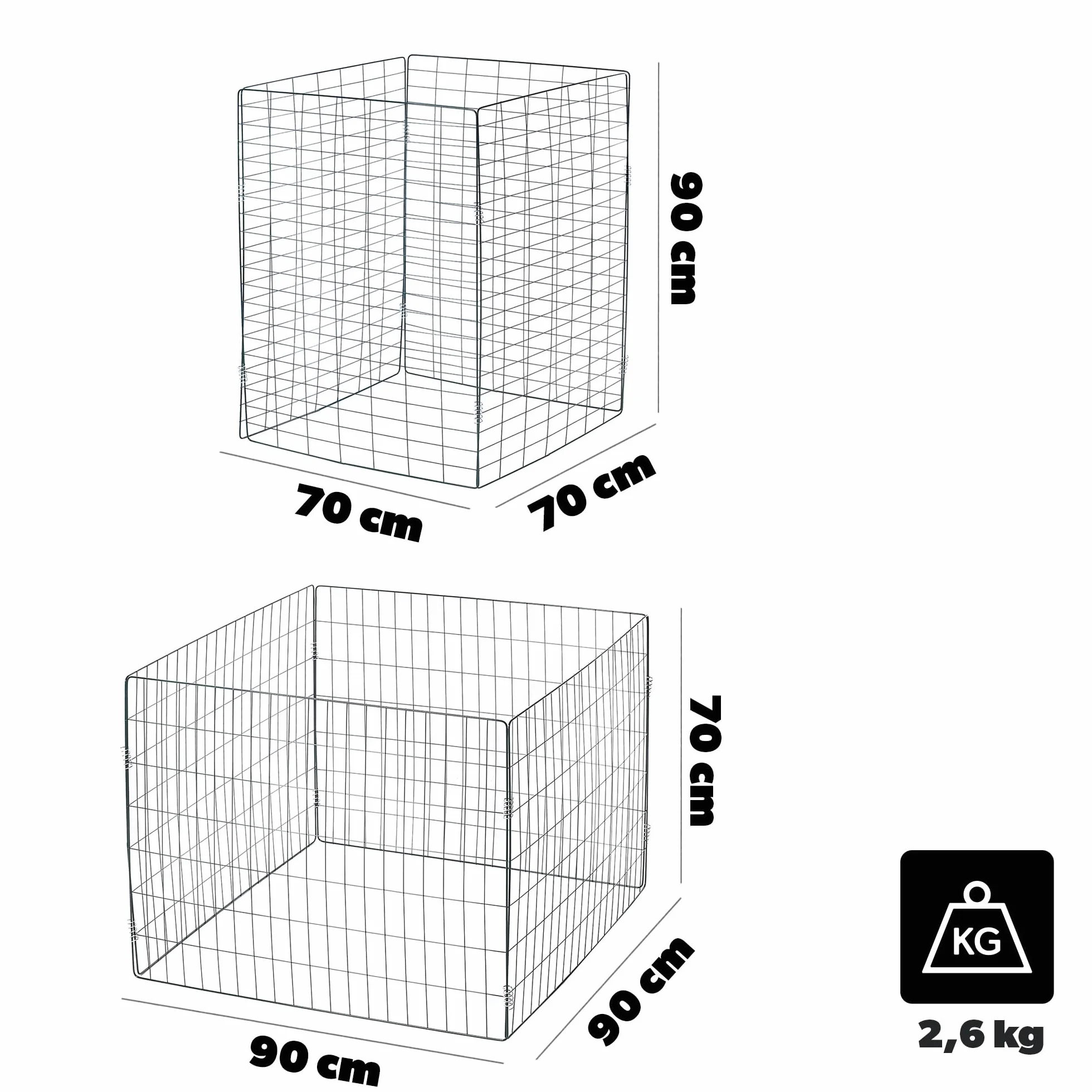 KADAX Compostiera in Metallo 450 Litri 70x70x90 cm, Contenitore per Compost da Giardino